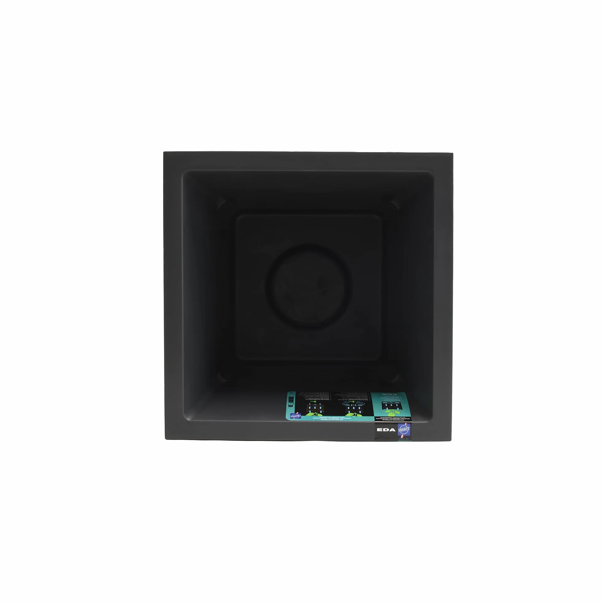 EDA Plastiques Volcania 13730 BR T SX1 ozdobna doniczka kwadratowa 40 x 40 x 40 cm