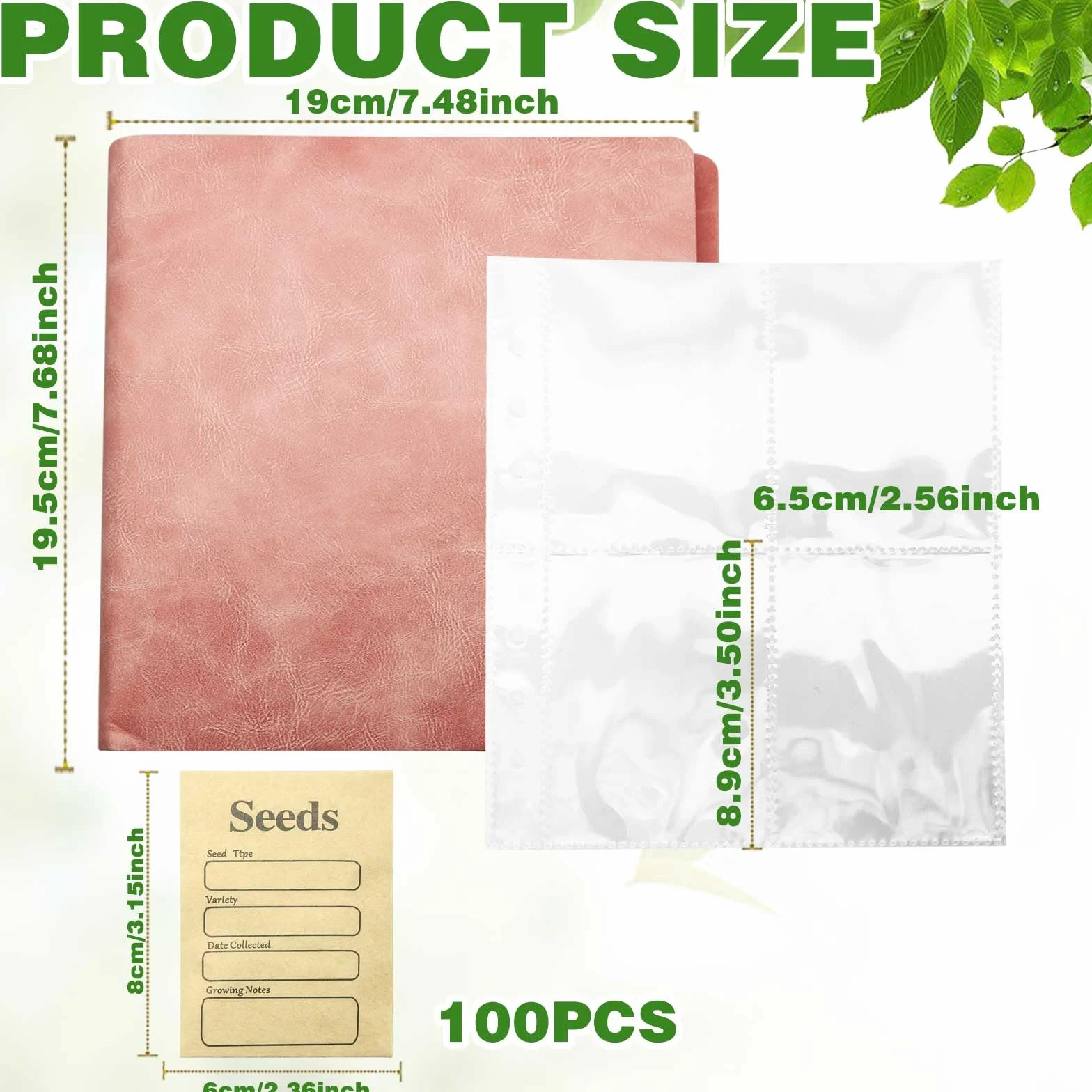 100 sztuk Seed Storage Organizers Resealable Self Sealing Seed Envelopes Garden Seed Organization Binder Saving Envelope Seed Collecting Template for Vegetable