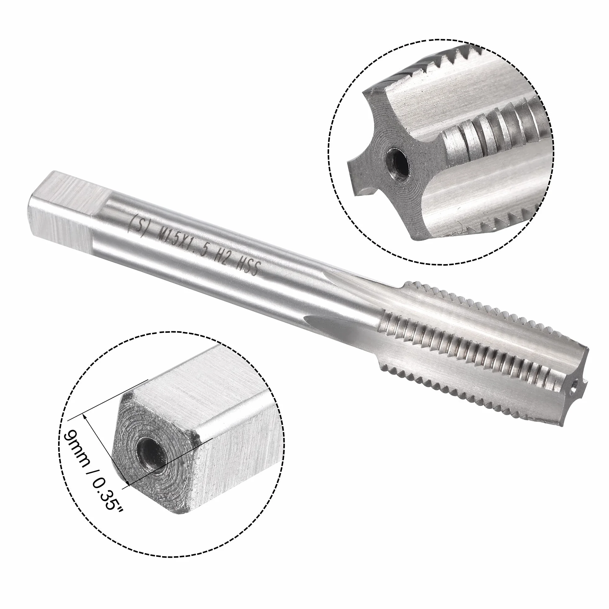 Zestaw gwintowników i narzynek metrycznych M15 x 1,5 mm, gwintownik maszynowy z okrągłą narzynką, zestaw gwintowników i narzynek do naprawy gwintów nakrętek i śrub