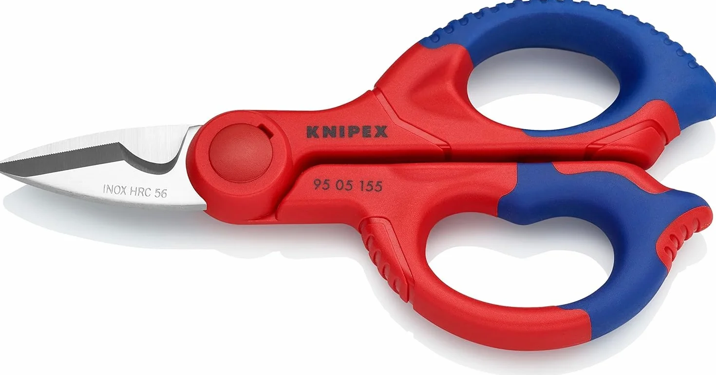 KNIPEX Nożyczki dla elektryków Z wielokomponentowymi nasadkami, wzmacniane włóknem szklanym 160 mm, 95 05 155 SB