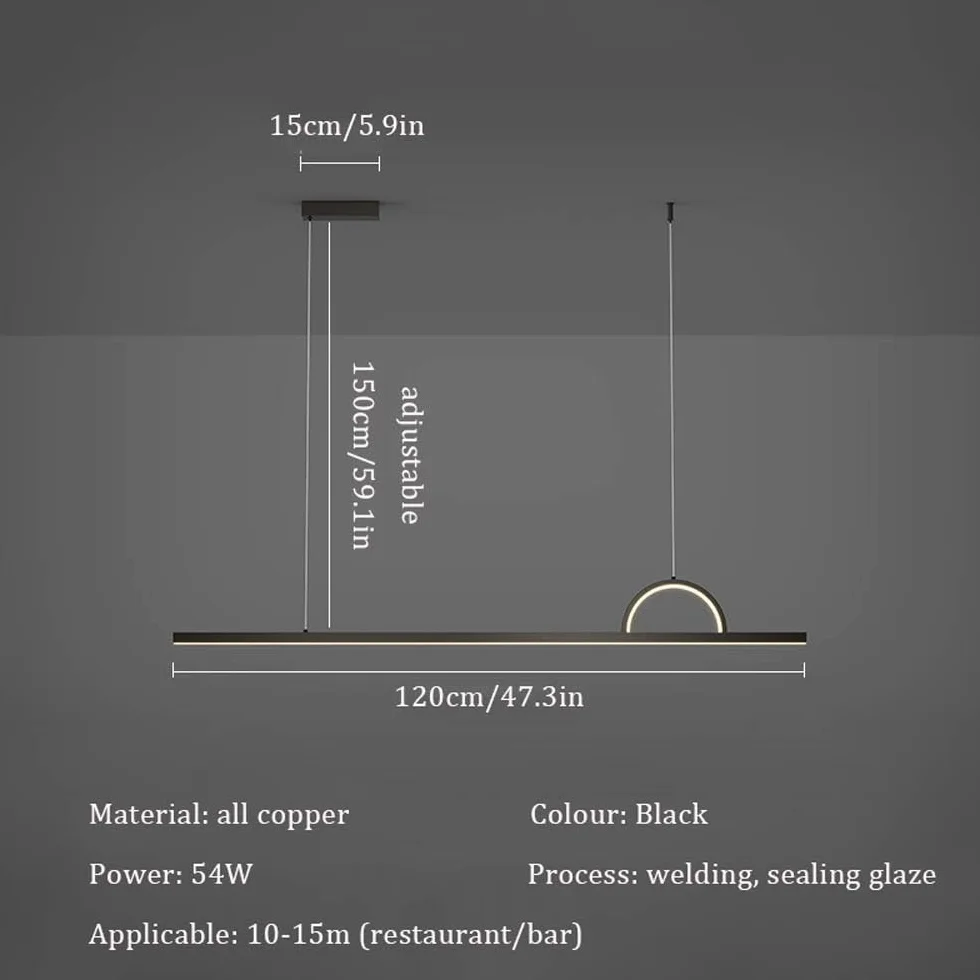 Lampy Wiszące LED Złota Miedź Liniowa Wyspa Jadalnia Światła LED Ściemnianie Liniowy Żyrandol Kompatybilny ze Stołem Do Jadalni Stół Bilardowy s