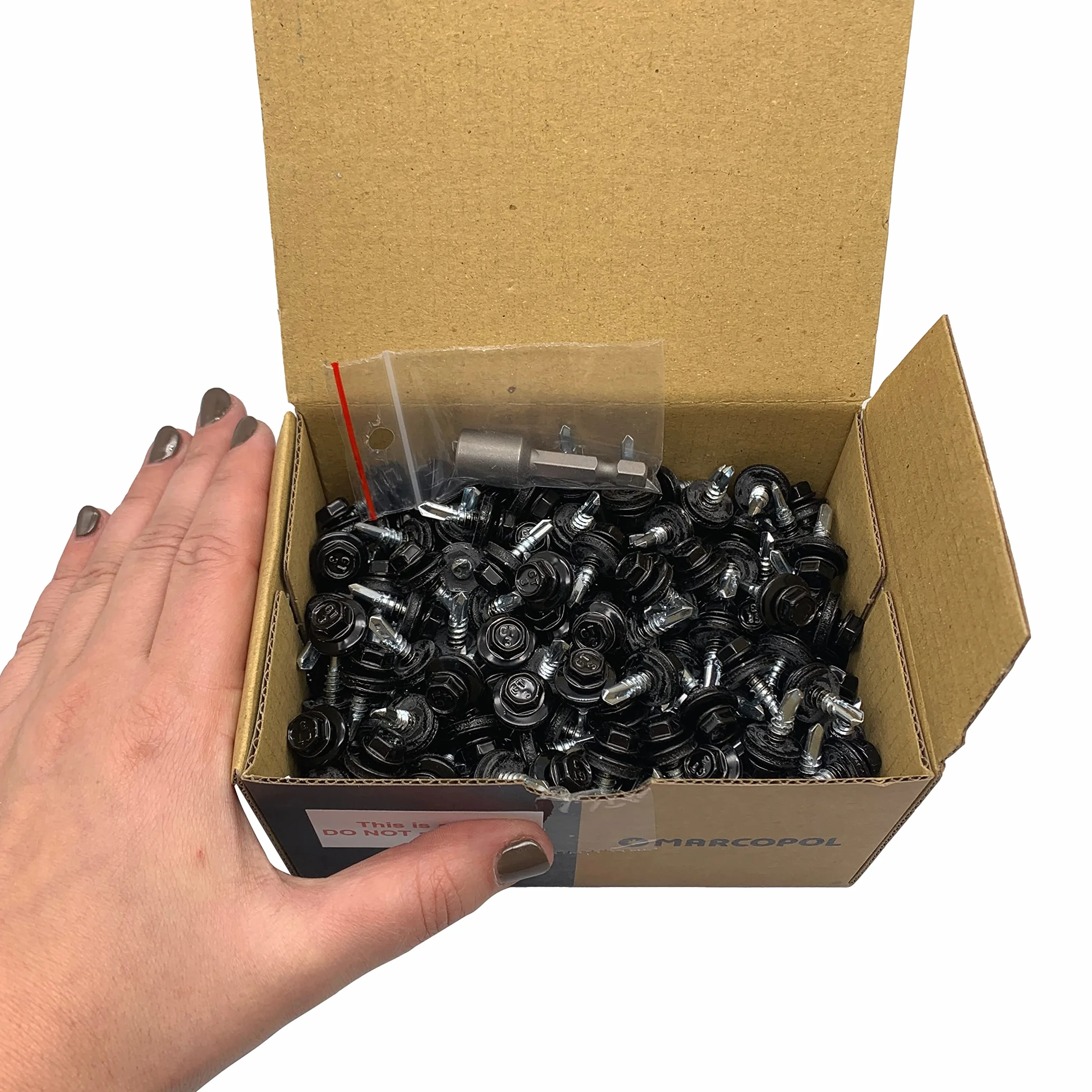 (300 sztuk) Śruby do dachów metalowych, 4,8 x 19 mm śruby samowiercające z podkładkami EPDM, lakierowana głowica podkładki, śruba z blachy metalowej (300, RAL 9005)