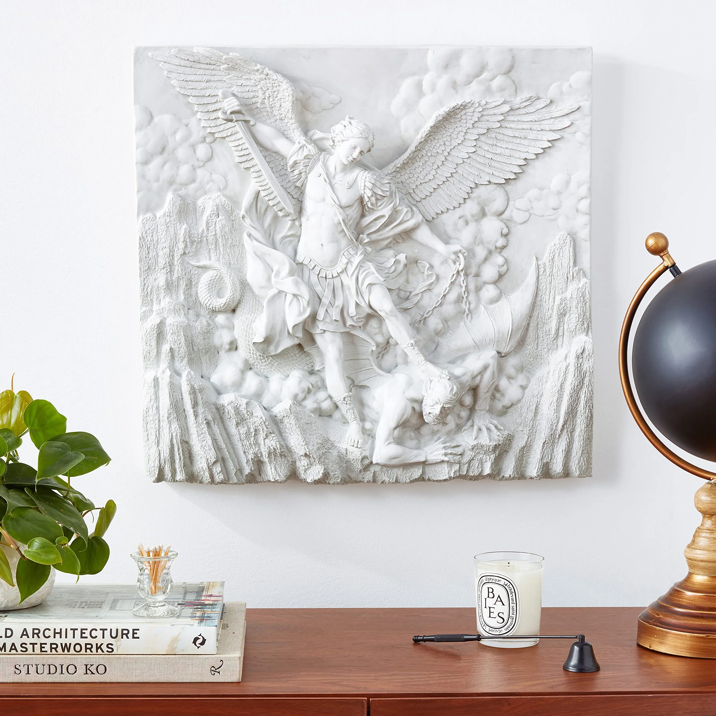 Design Toscano Św. Michał Archanioł Rzeźbiarski Fryz ścienny