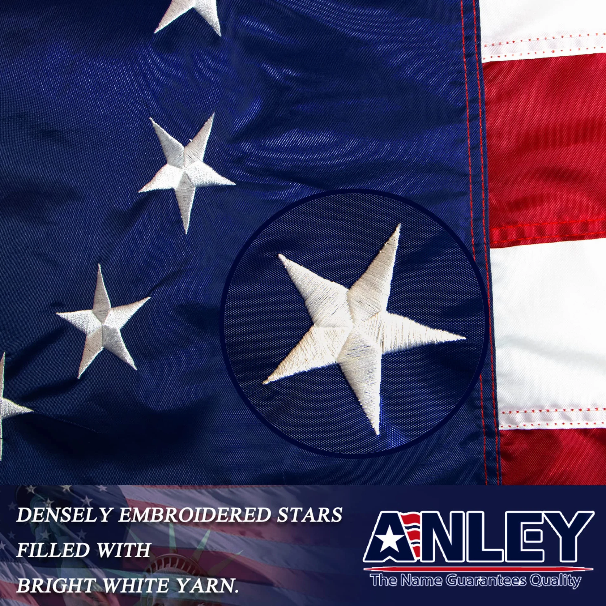 Anley EverStrong Series Flaga Betsy Ross 3x5 stóp Heavy Duty Nylon Haftowane gwiazdy szyte paski mosiężne przelotki