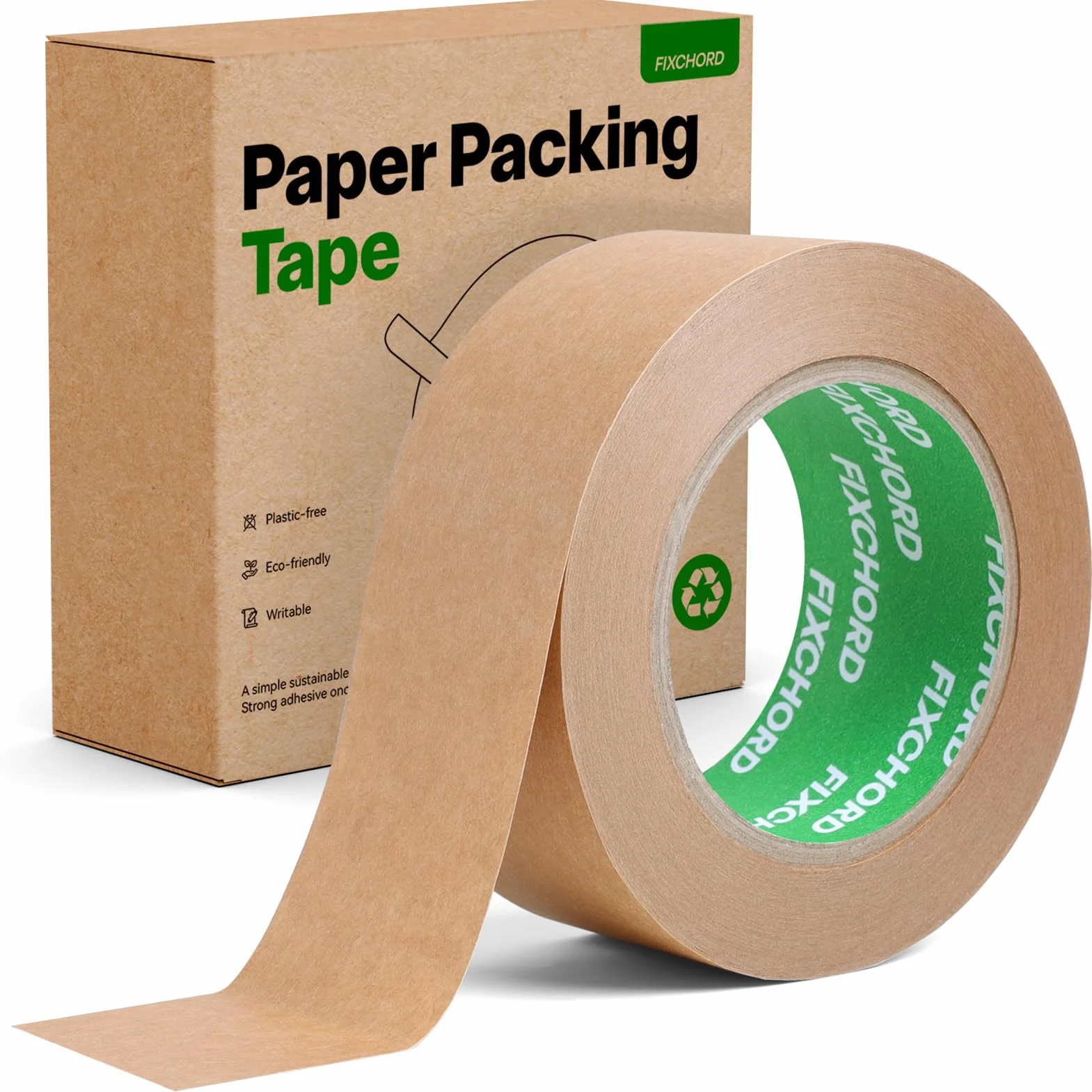 Ekologiczna Papierowa Taśma Pakowa 48mm x 50m | Przyjazny dla Środowiska i Nadający się do Recyklingu | Ekologiczna Taśma Papierowa do pakowania paczek i pudeł, przeprowadzek | 1 Rolka