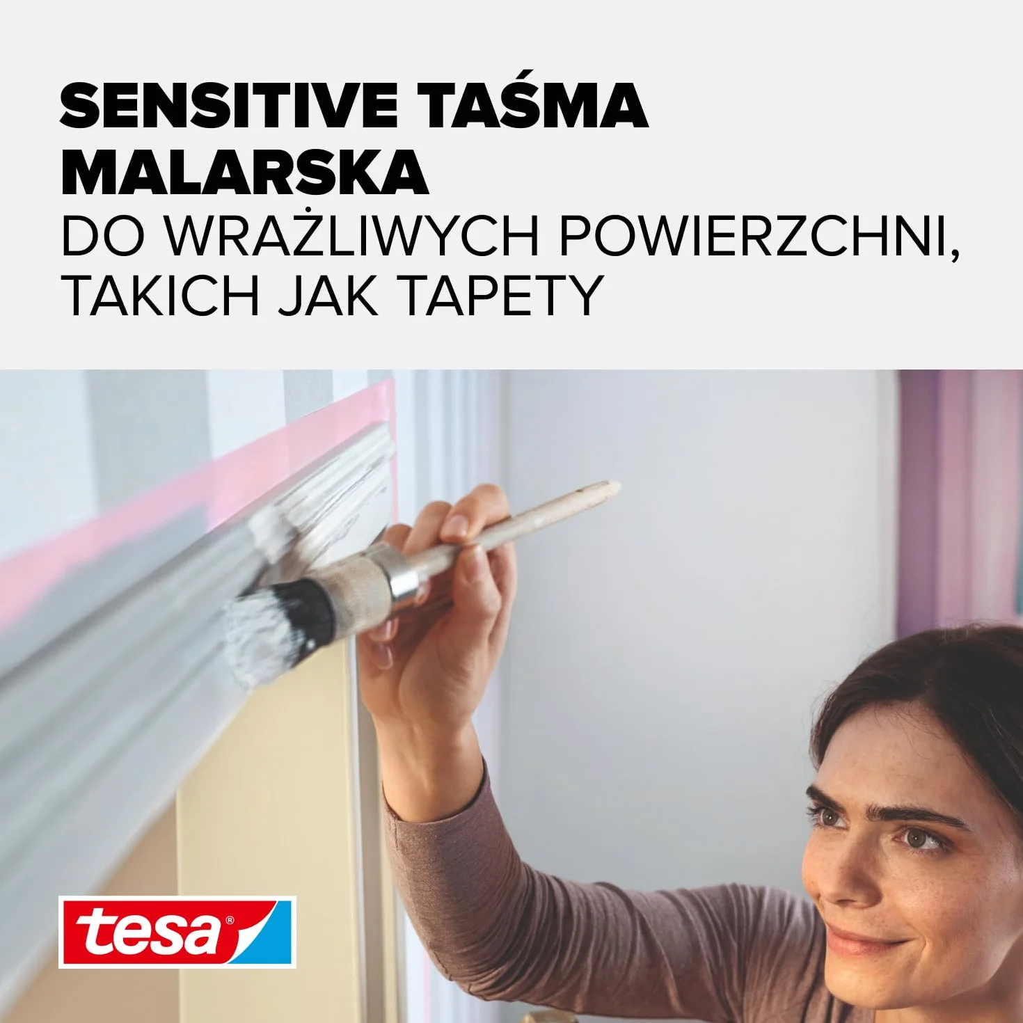 tesa taśma malarska do stosowania na tapetach i innych delikatnych powierzchniach - cienka taśma maskująca do precyzyjnego zabezpieczania delikatnych powierzchni wewnątrz pomieszczeń - 25m x 38mm