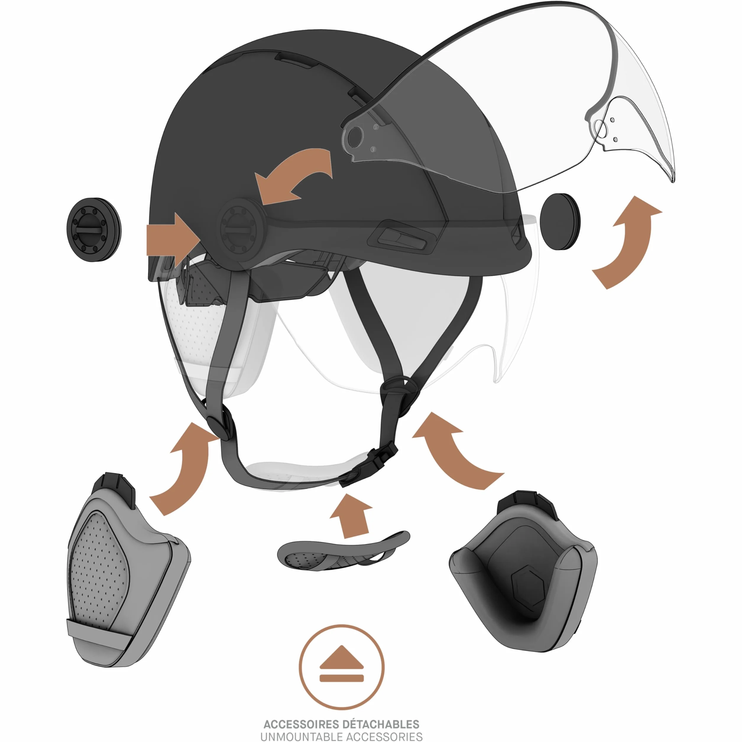 CASR Styl - Kask miejski Lifestyle na rower i hulajnogę elektryczną, przezroczysty daszek i zdejmowane nauszniki - optymalny komfort dla mężczyzn i kobiet - szary, rozmiar L