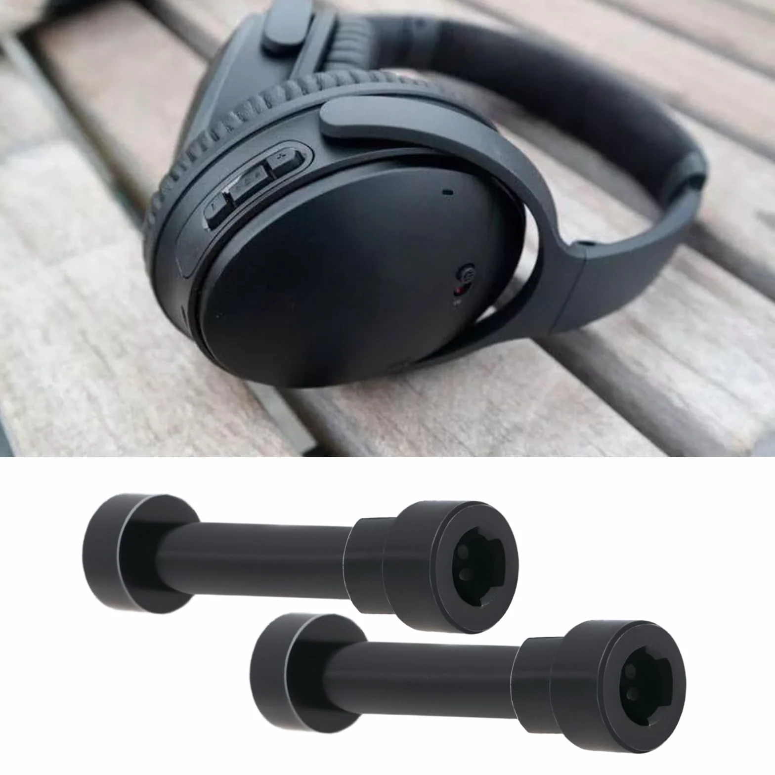 Create idea Śruba obrotowa z metalowym zawiasem, kompatybilna z B-ose QuietComfort QC35, części do naprawy słuchawek do mechanizmu obrotowego nausznika, czarne