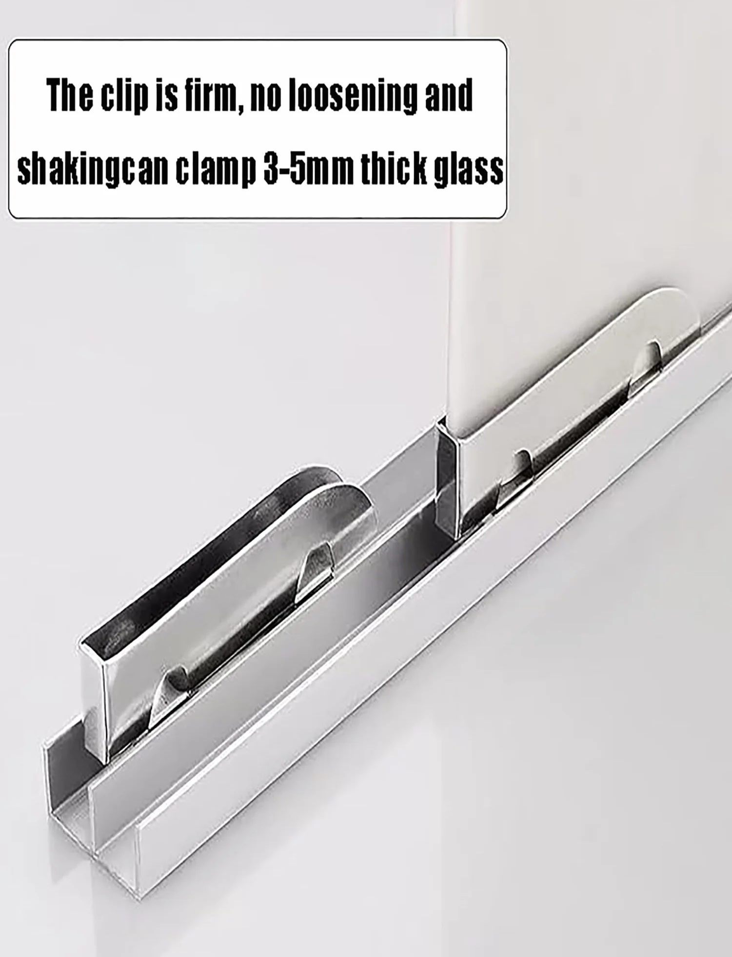 Szyna do drzwi przesuwnych ze szkła akrylowego, pogrubiona podwójna szyna do szkła 5-8 mm, akcesoria do kół szynowych ze stopu aluminium do witryn wystawowych