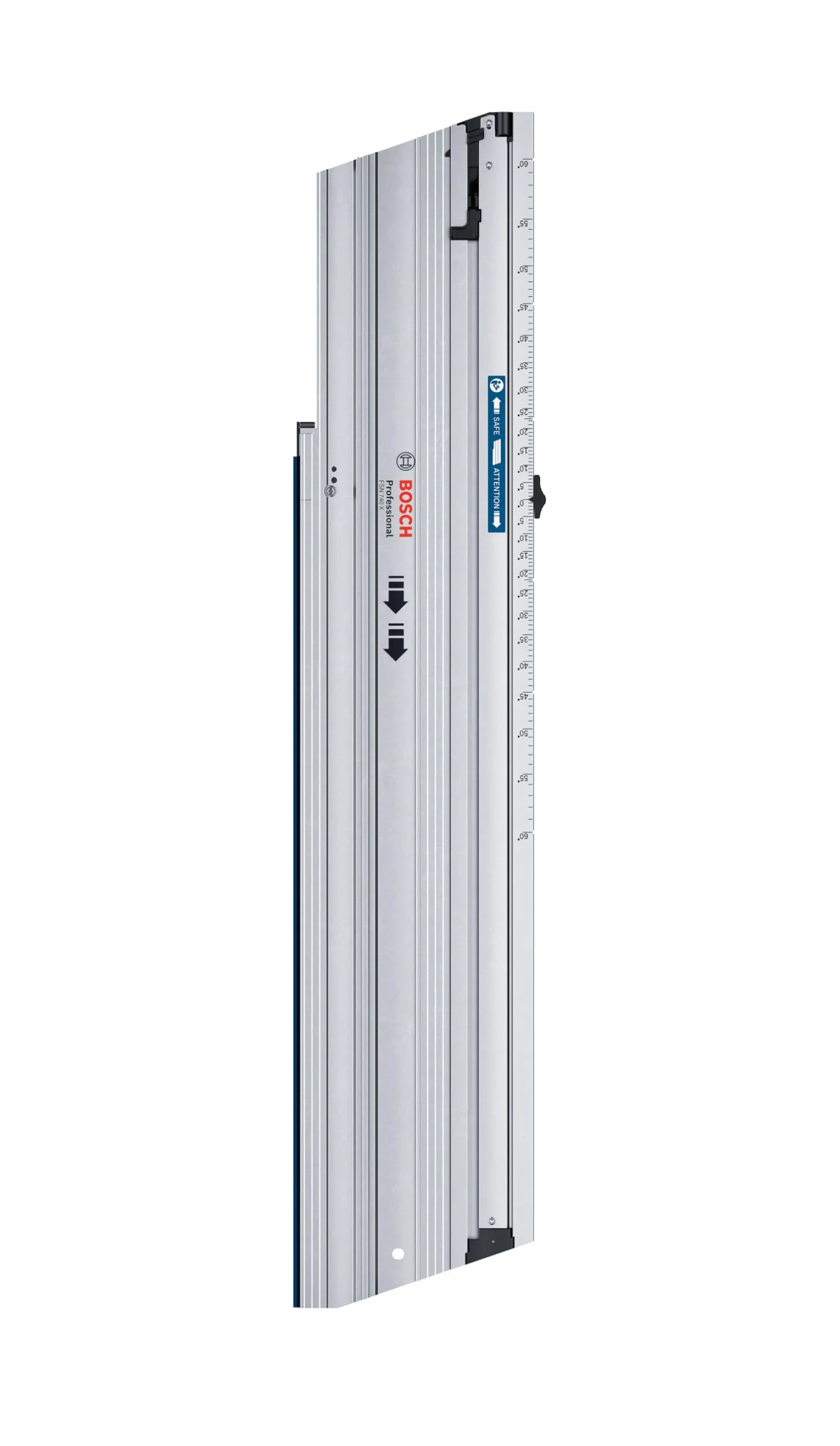 Bosch Professional: szyna prowadząca do cięć poprzecznych FSN 740 X (kompatybilność z GKS 18V-57-2 GX, cięcia pod kątem –60°/+60°, długość 740 mm)