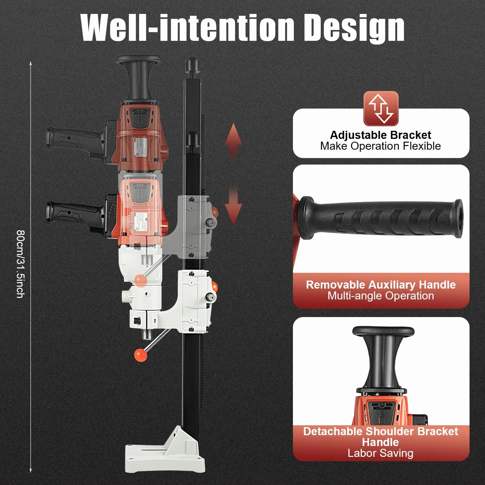 Diamentowa wiertarka rdzeniowa wiertło rdzeniowe wiercenie do betonu na mokro wiertarka sucha do 180 mm wiertło rdzeniowe wiertło rdzeniowe 2200 W