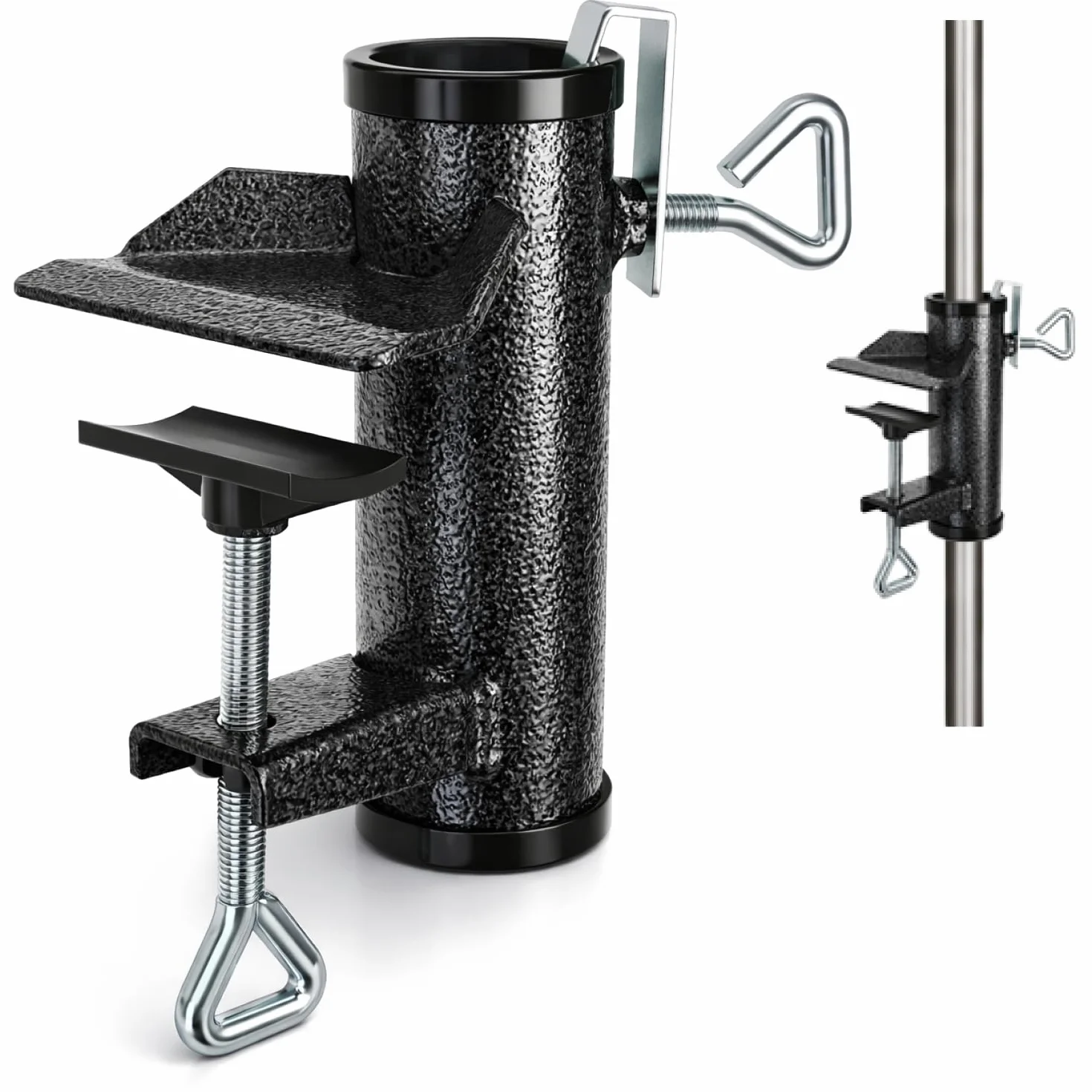 com-four® Uchwyt do parasola ze stali antracyt Ø 25-38mm XL mocowanie balkonowe bez wiercenia
