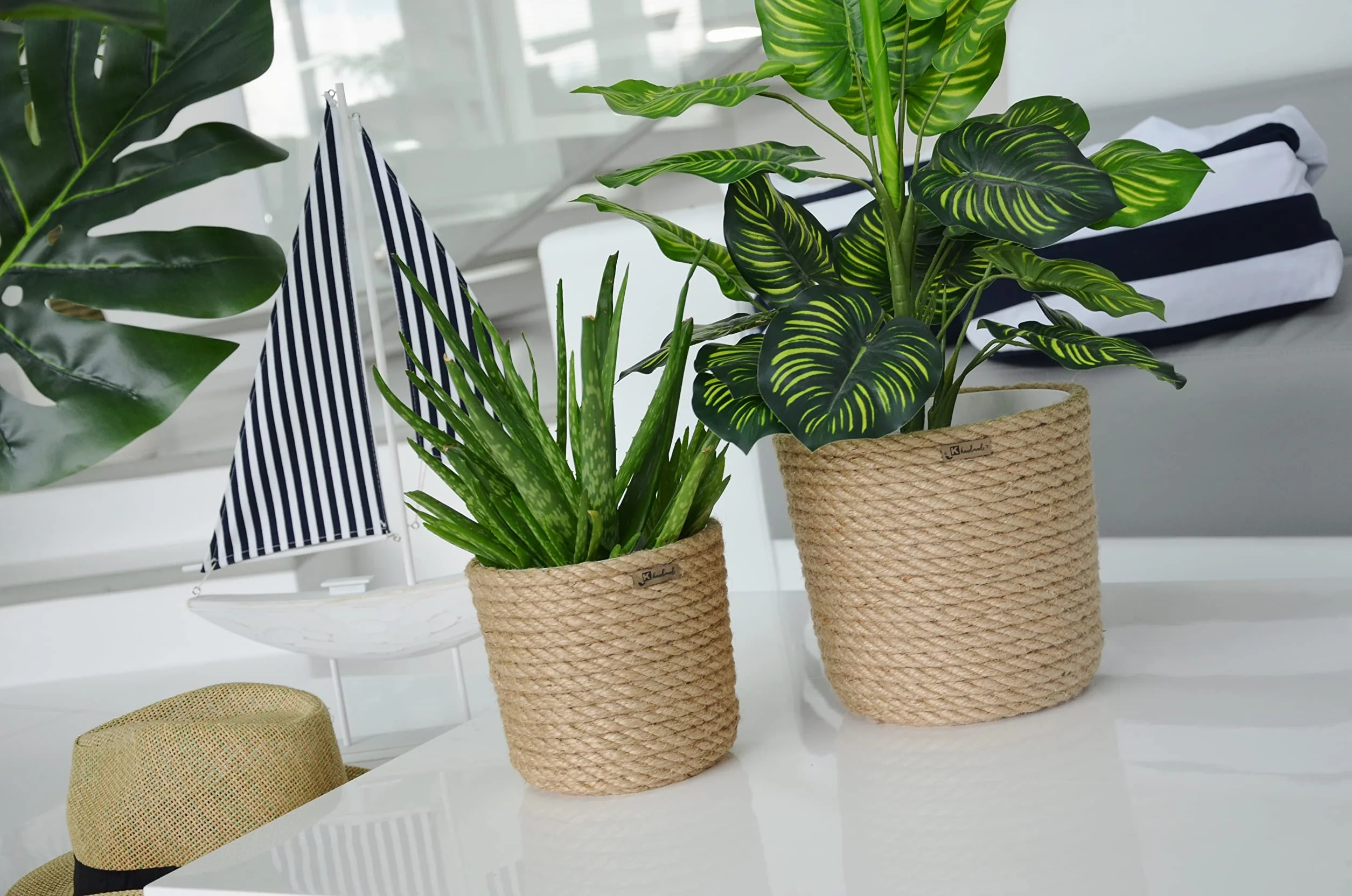 Osłonka 28 Styl BOHO Eko Natural pleciony sznurek jutowy koszyk z trawy JUTA Etno