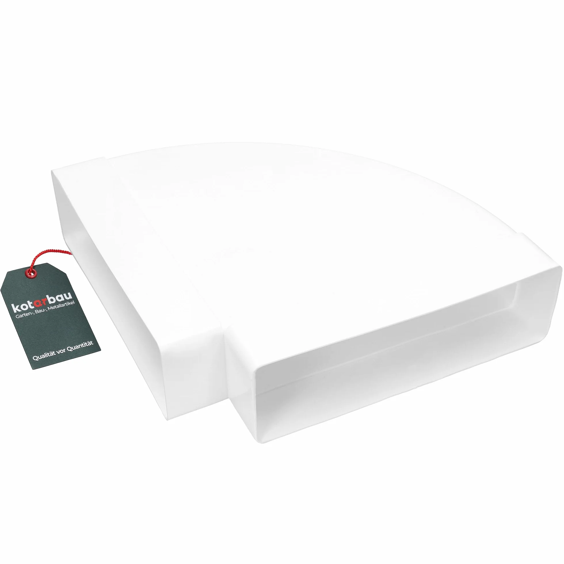 KOTARBAU® Kolano poziome do kanałów płaskich Białe Plastik 90° 204 mm x 60 mm