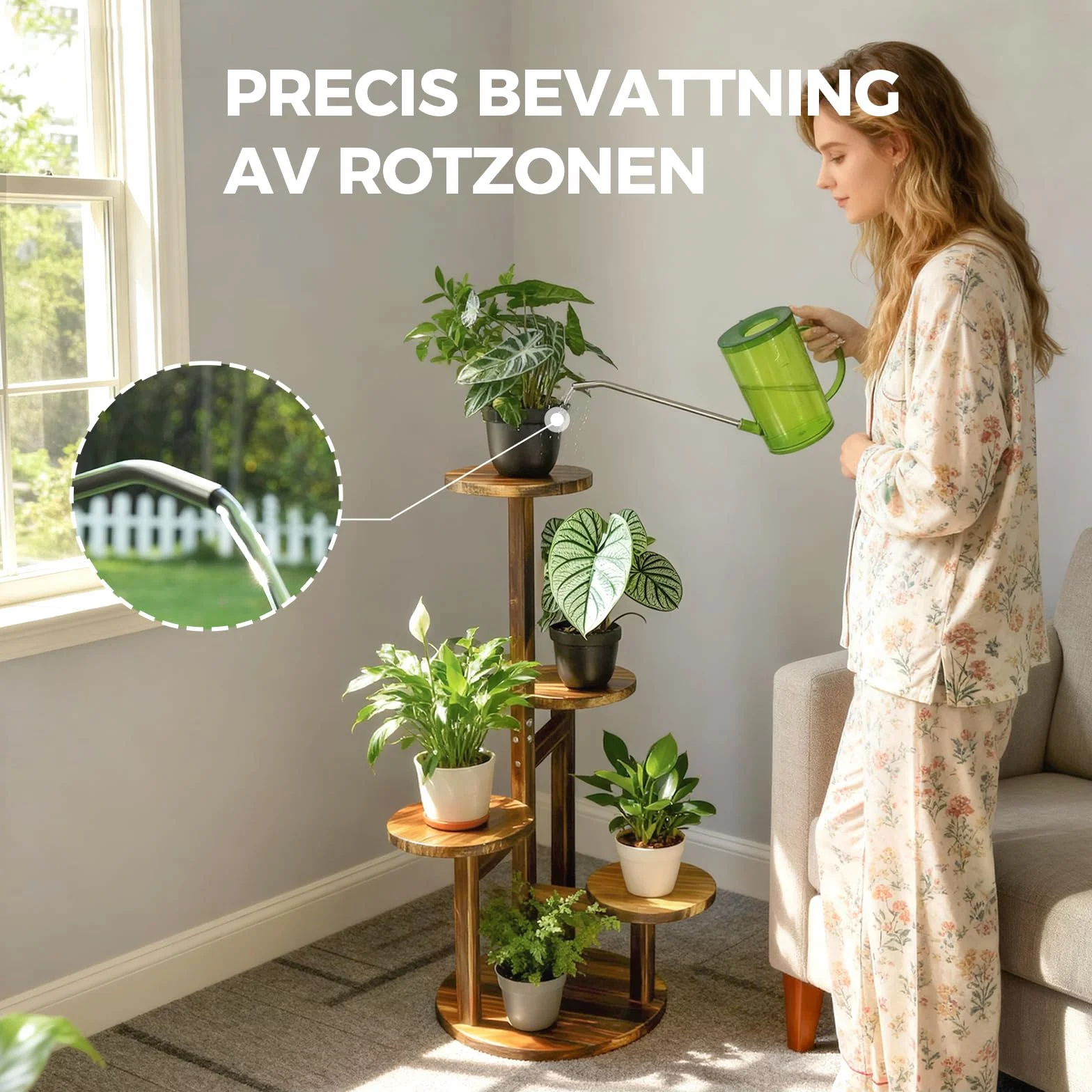 Bamworld Konewka 1 Litr Długi Dziób do Podlewania Roślin Sukulentów Bonsai Kaktusów