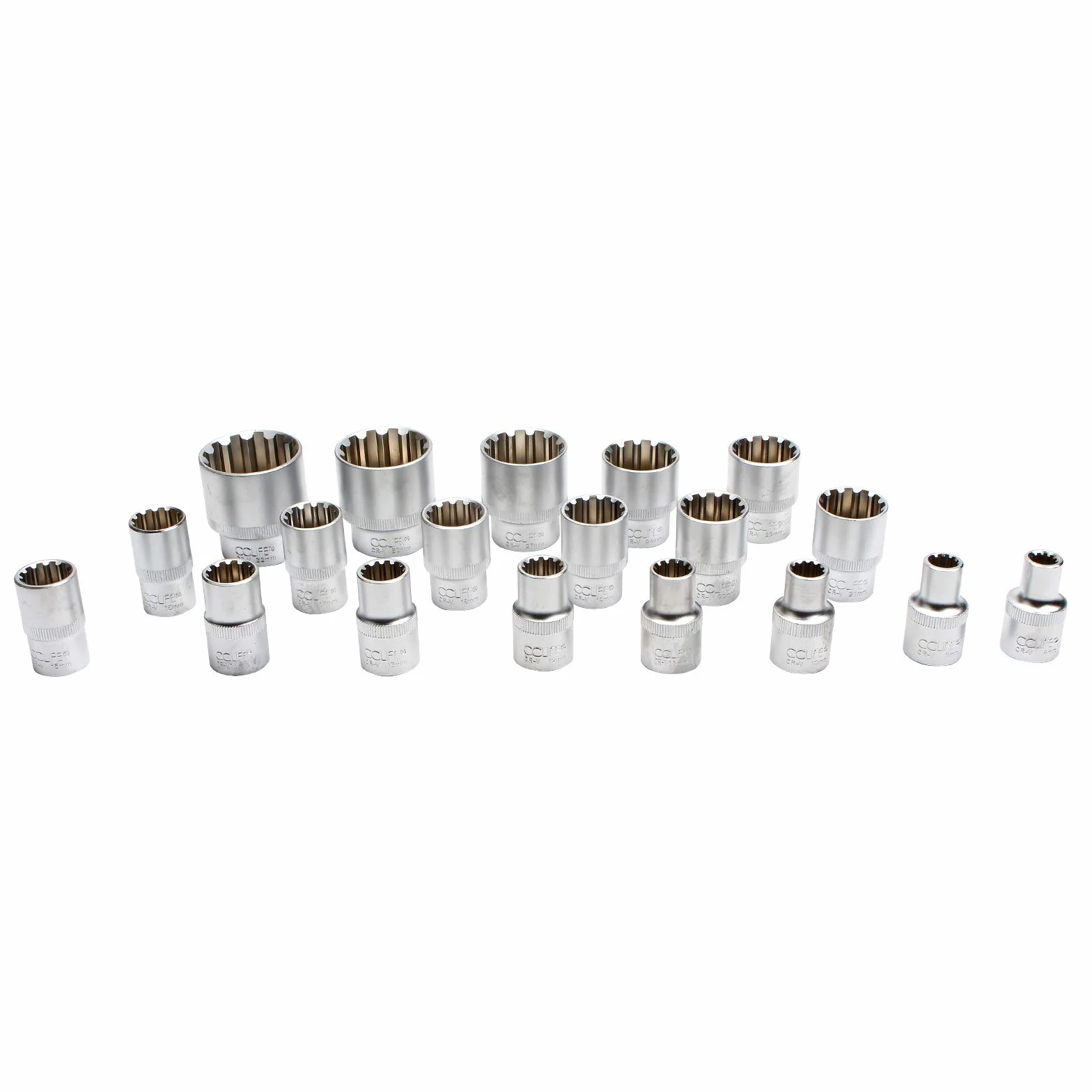 CCLIFE Zestaw kluczy nasadowych, 8-32 mm, 12-kątny, 6-kątny, 19 szt.