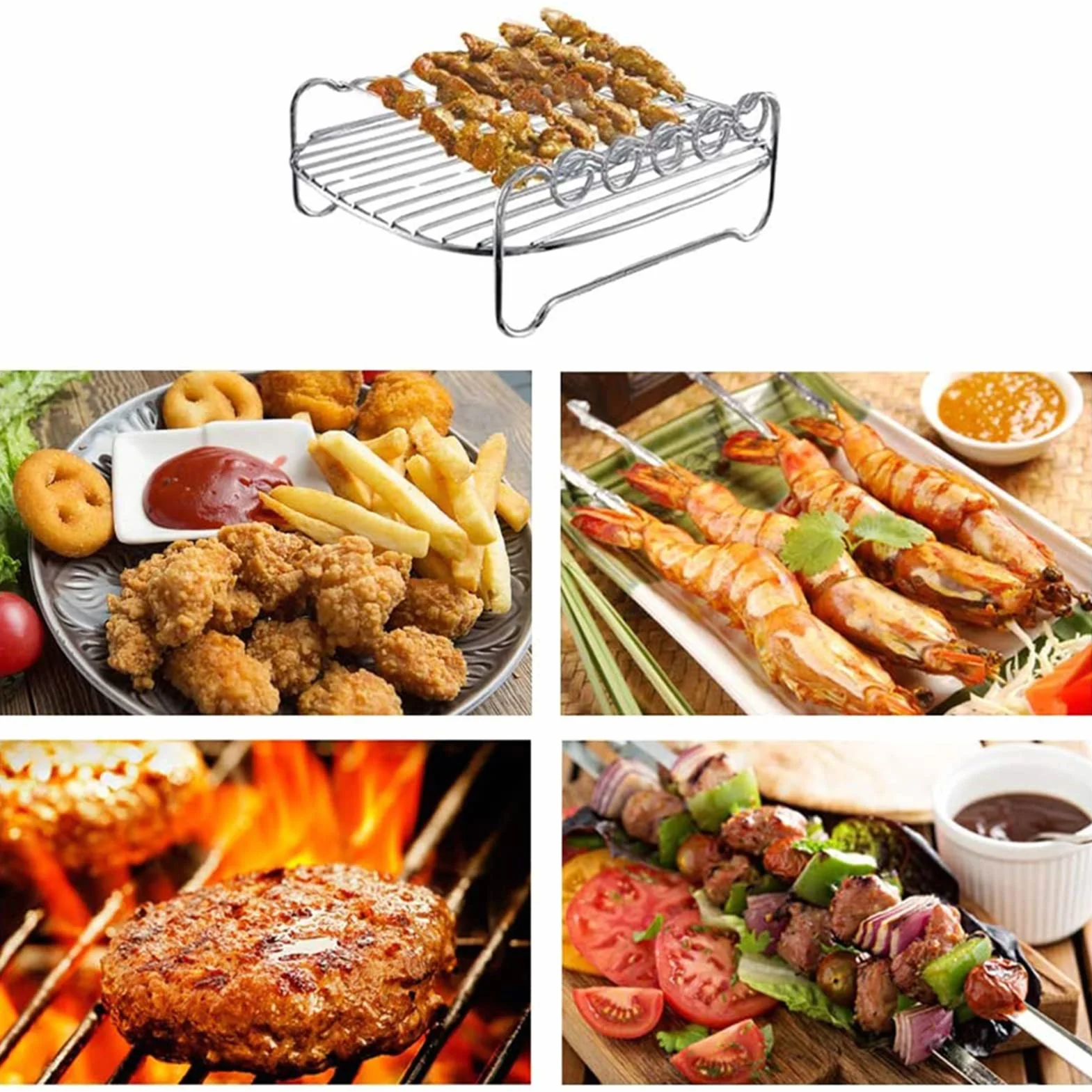 Air Fryer Dwuwarstwowy grill do pieczenia wymienny stojak