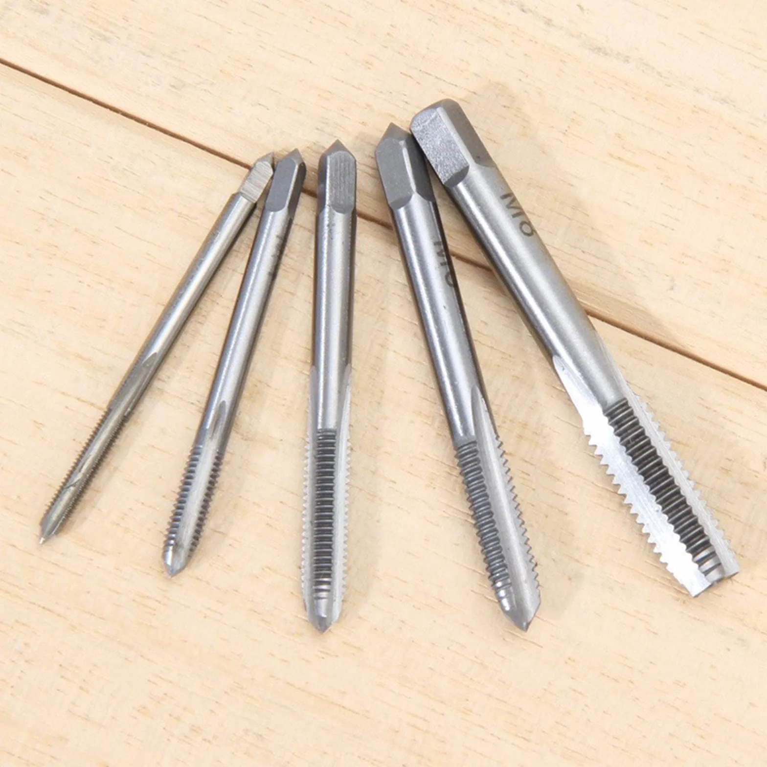 5 szt. gwintowników maszynowych HSS metrycznych, 3 mm, 4 mm, 5 mm, 6 mm, 8 mm, zestaw wierteł do gwintów M3-M8 MINGPING