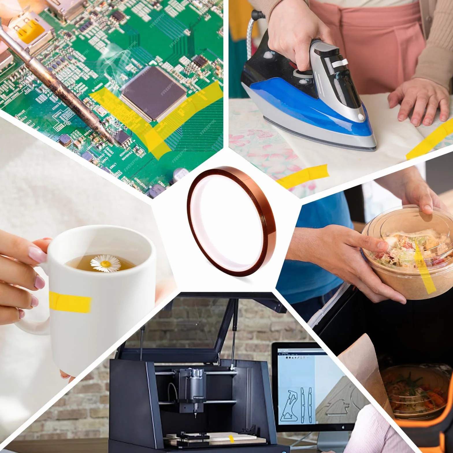 Kapton taśma klejąca, odporna na wysokie temperatury, do lutowania sublimacyjnego, do drukarek 3D, do sublimacji, do drukarek 3D, 10 mm
