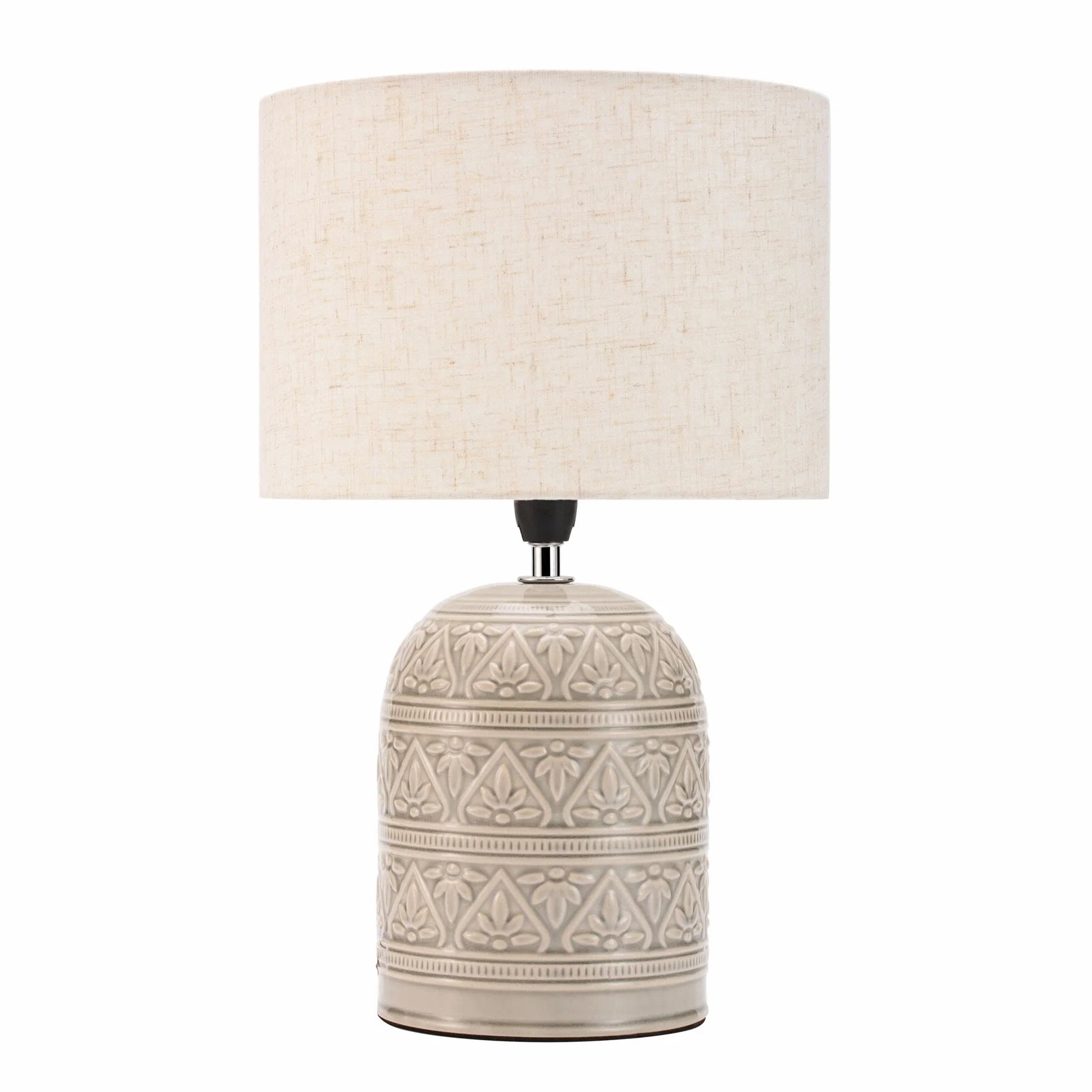 Lampa stołowa Pauleen 48223 Tender Pearl maks. 20 W wykonana ręcznie beżowy lampka nocna w stylu boho z tkaniny, ceramika E14