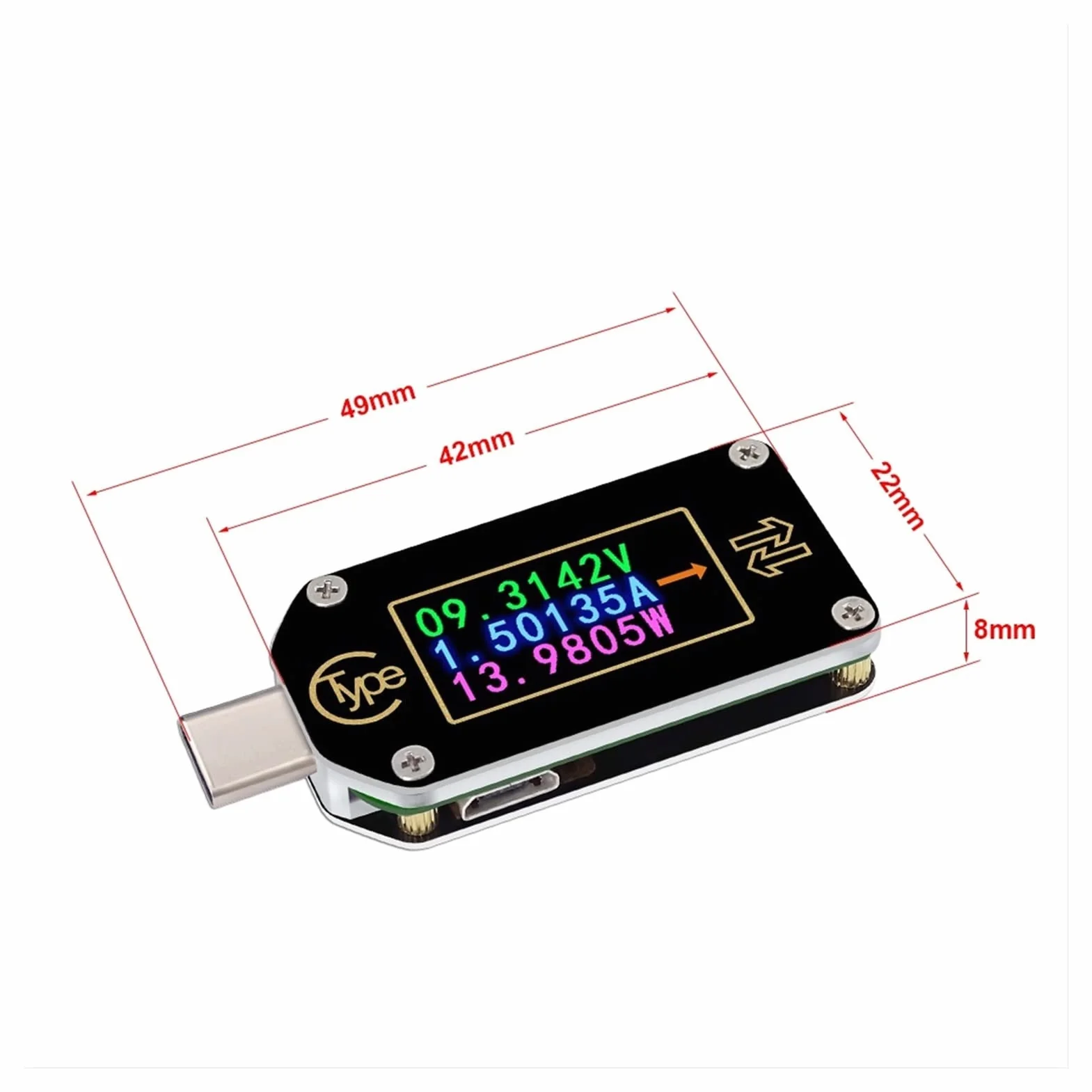 Urządzenie pomiarowe tester USB TC66 / TC66C Rodzaj -C PD spust USB-C Woltomierz napięcia amperomierz 2 sposób ładowarka miernik prądu multimetr PD bateria Usb. Próbnik.(TC66)