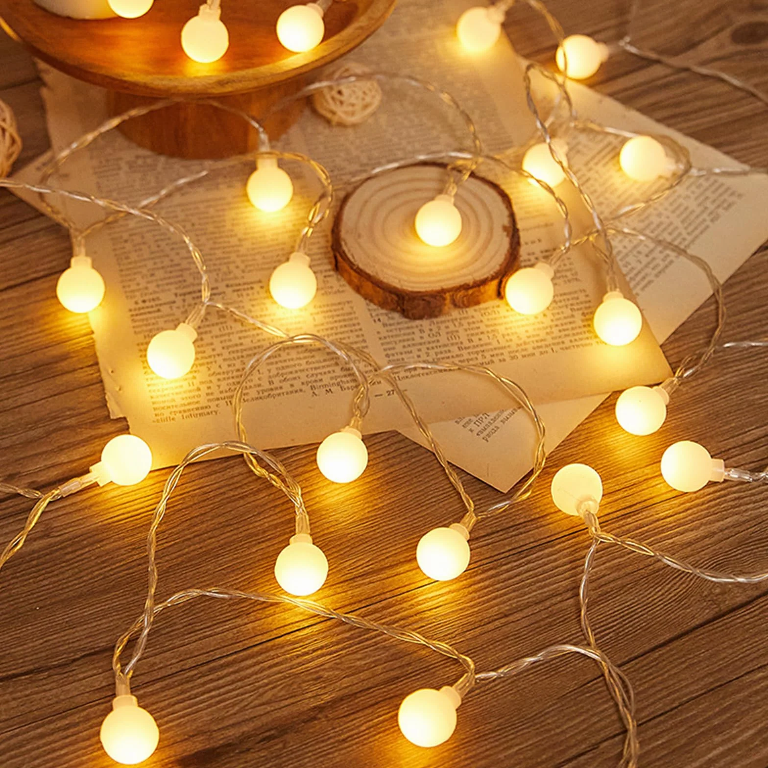 ENLACE Łańcuch świetlny USB, 3 m, 20 diod LED, ciepła biel, zasilanie USB, łańcuch świetlny na wesele, Boże Narodzenie, imprezę, do pokoju, na balkon, kemping, do użytku wewnątrz i na zewnątrz