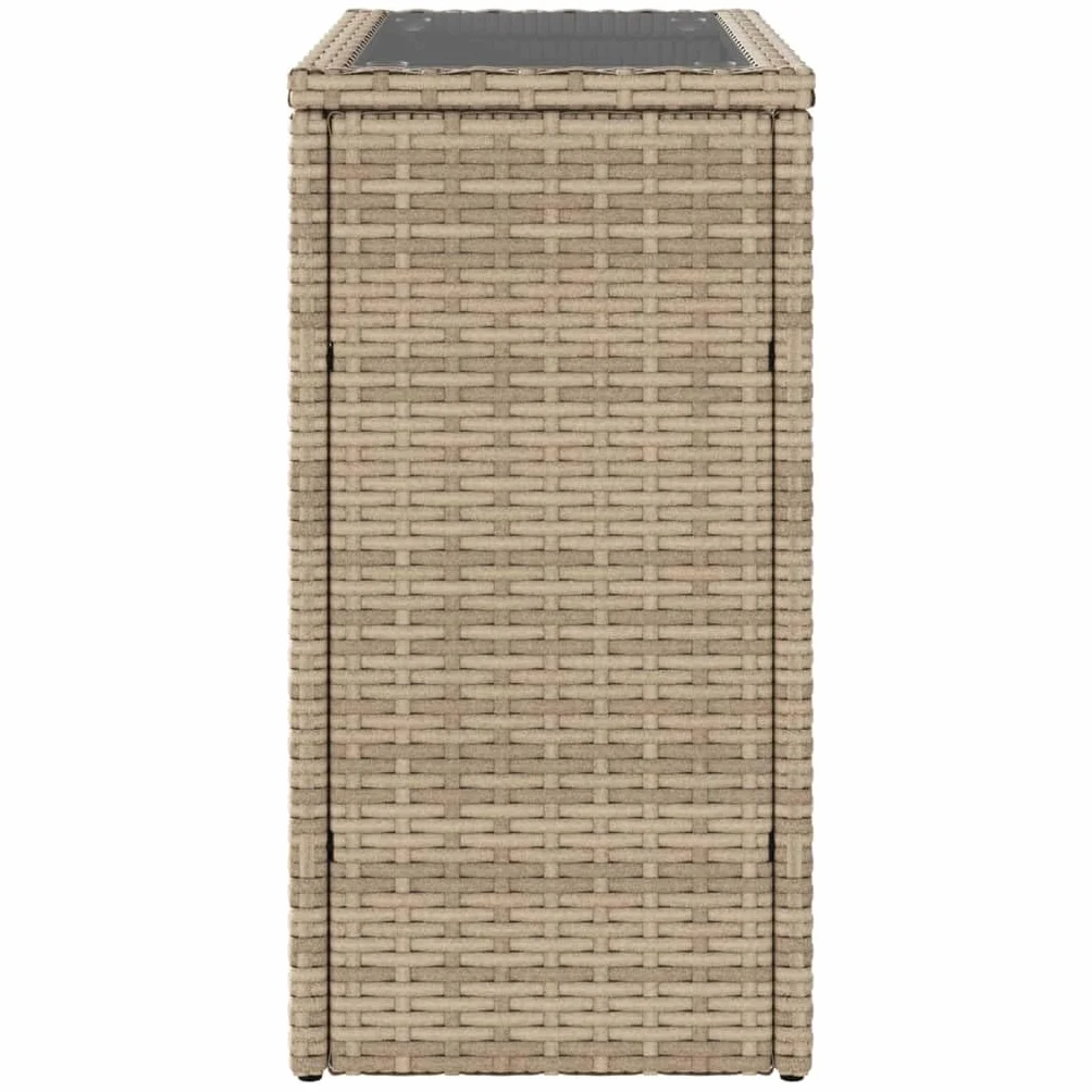 vidaXL Stolik ogrodowy ze szklanym blatem beżowy 58x27,5x55 cm