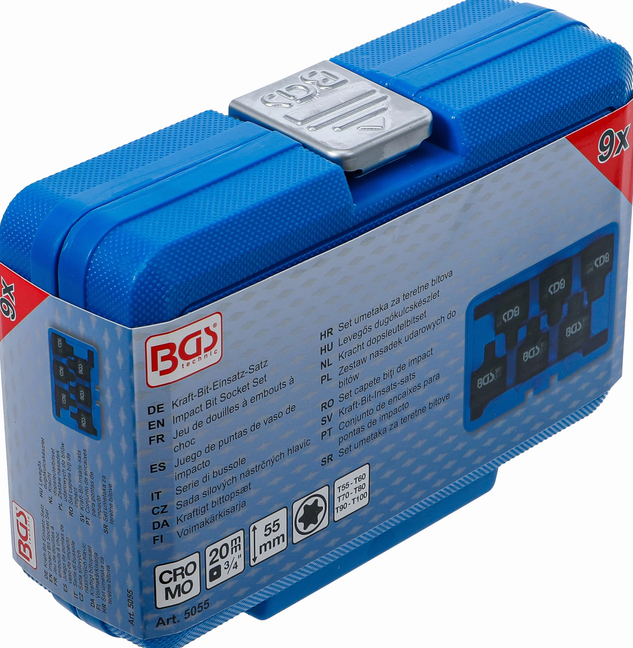 BGS 5055 | Zestaw nasadek udarowych do bitów | 20 mm (3/4") | profil T (do Torx) T55 - T100 | 6 szt.