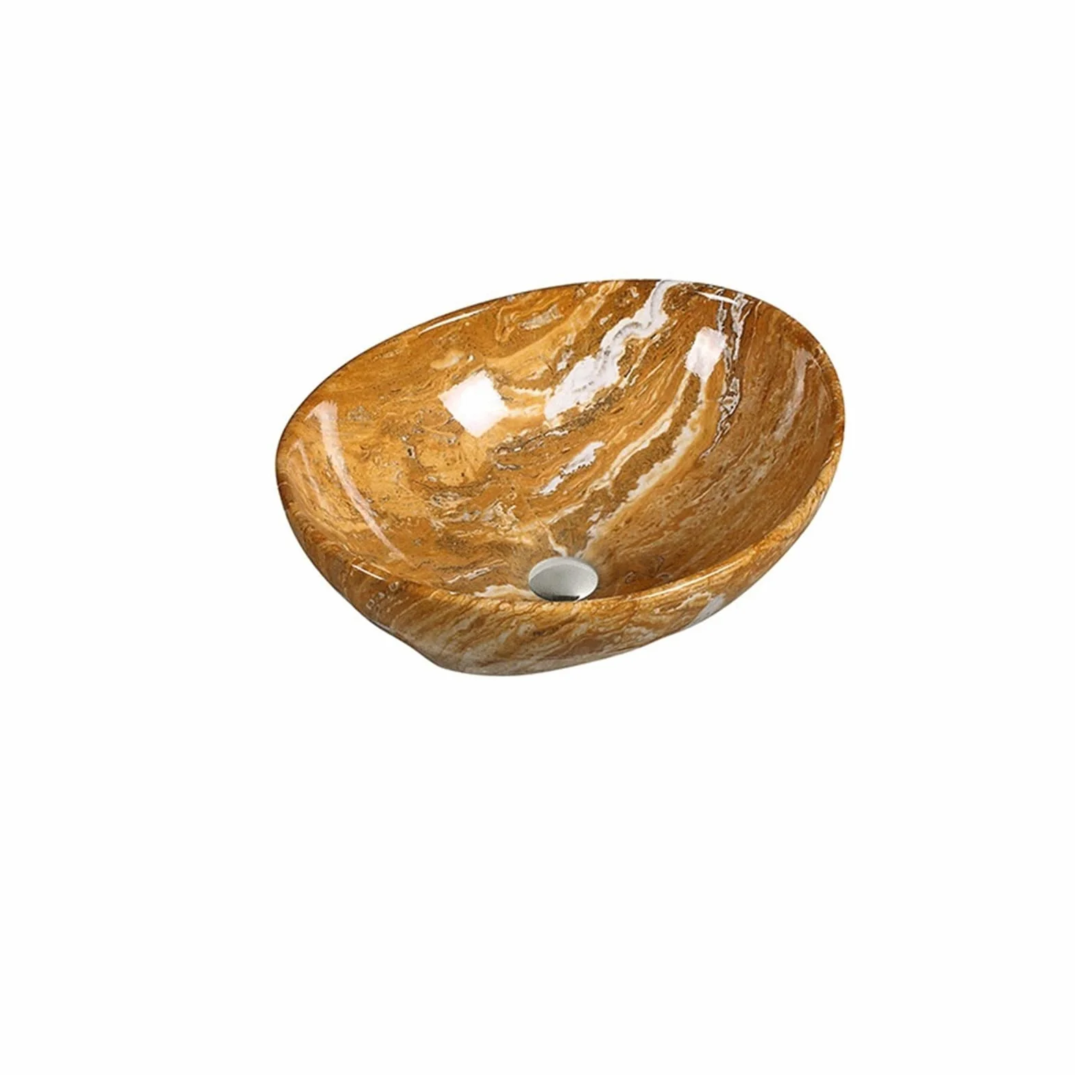 Umywalka Łazienkowa, Hotelowa, Ceramiczna, Nablatowa, Marmurowa, Z Odpływem, Umywalka Na Szampon, Umywalka Nablatowa(Szary)