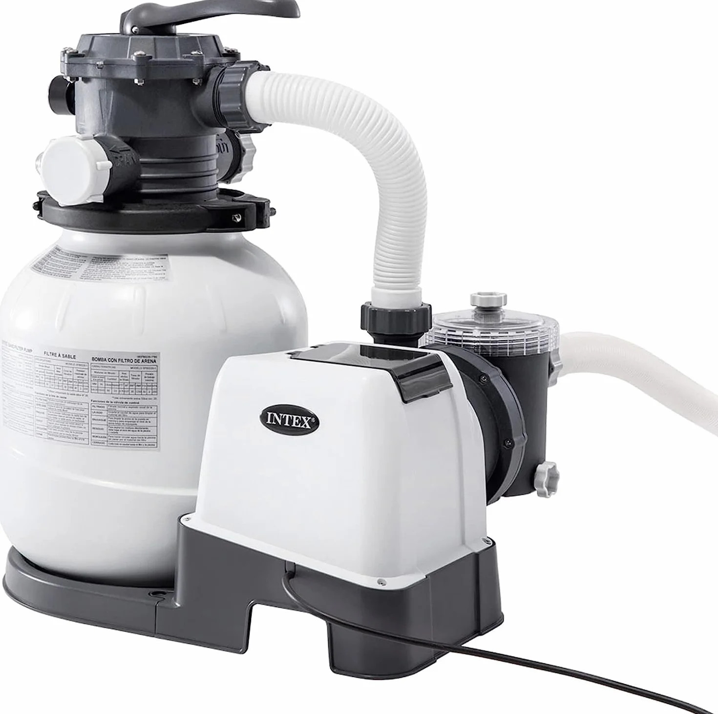 Intex Krystal Clear 26646 Filtr Piaskowy do Basenów 7,9 m³, Biały/Czarny, 220-240 V