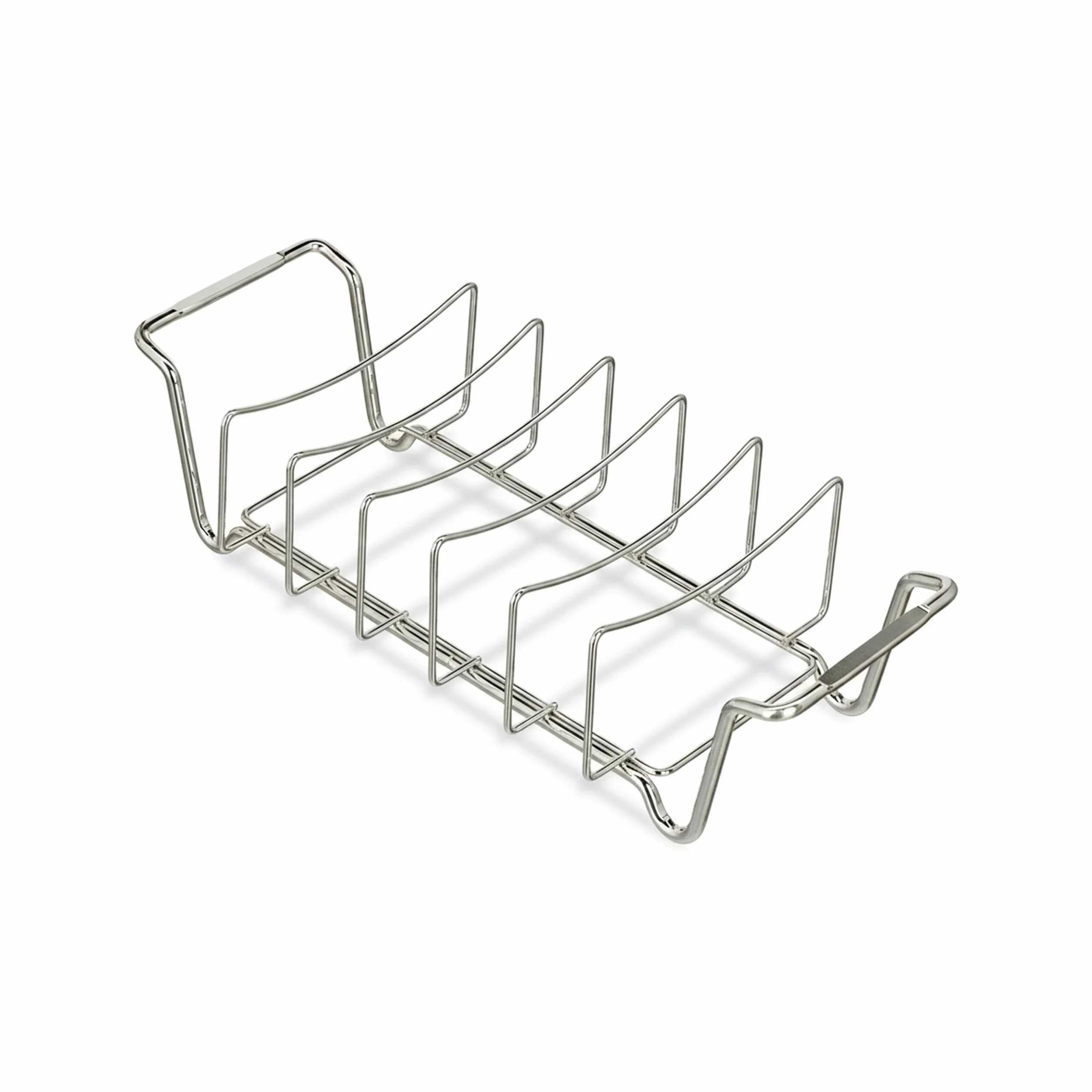 Relaxdays Uchwyt żeberkowy 2 w 1, kosz do pieczenia, BBQ, uchwyt na żeberka, wielofunkcyjny, do żeberek, stal, srebrny, 11,5 x 44,5 x 18,5 cm
