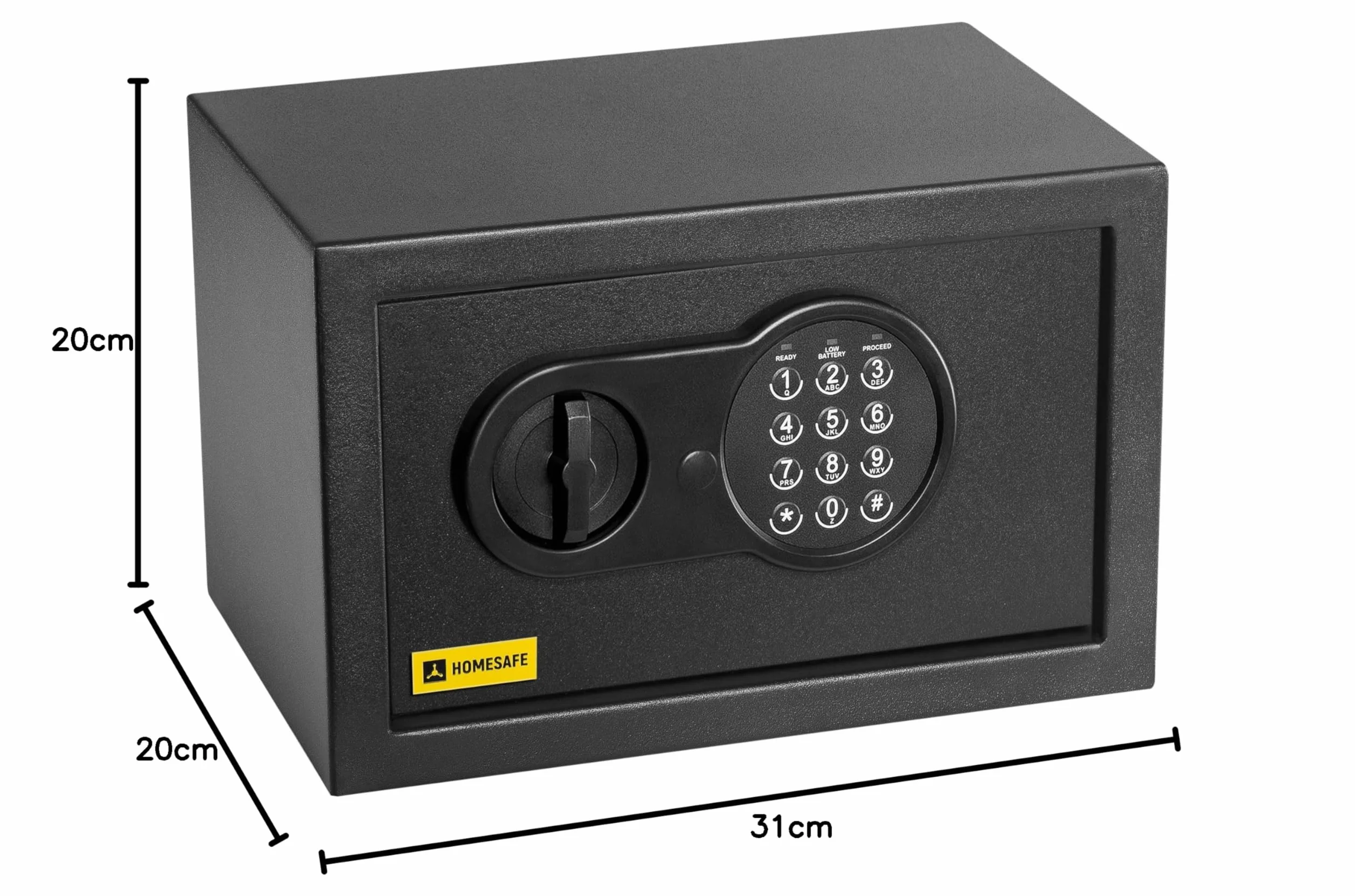 Homesafe HV20E Sejf z zamkiem elektronicznym, 20x31x20cm (HxWxD), Carbon Satynowa Czerń
