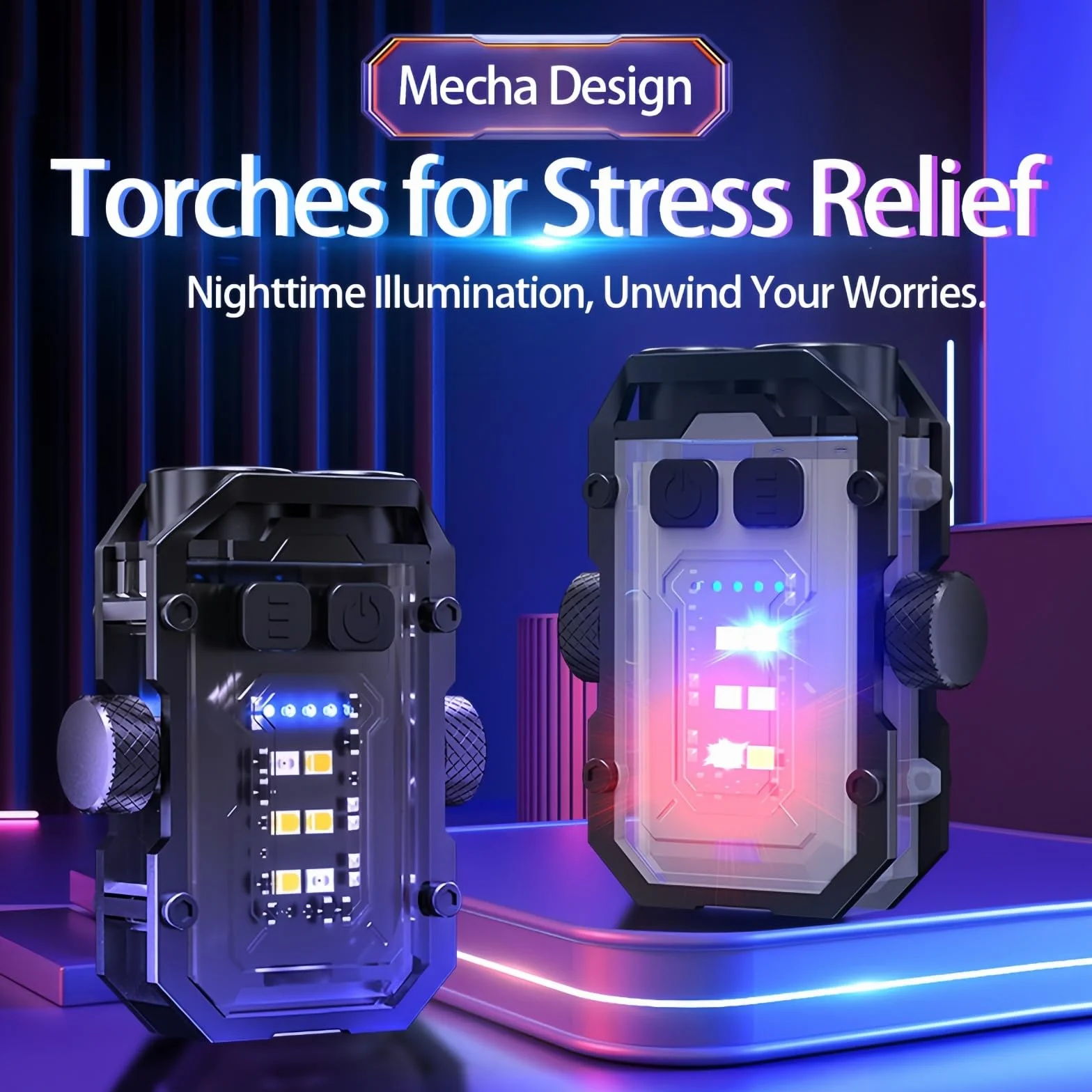 Fay Bless Mała latarka, ultralekka przenośna mini latarka 800 lumenów z magnetycznym światłem roboczym, USB C (GyroLight Black)