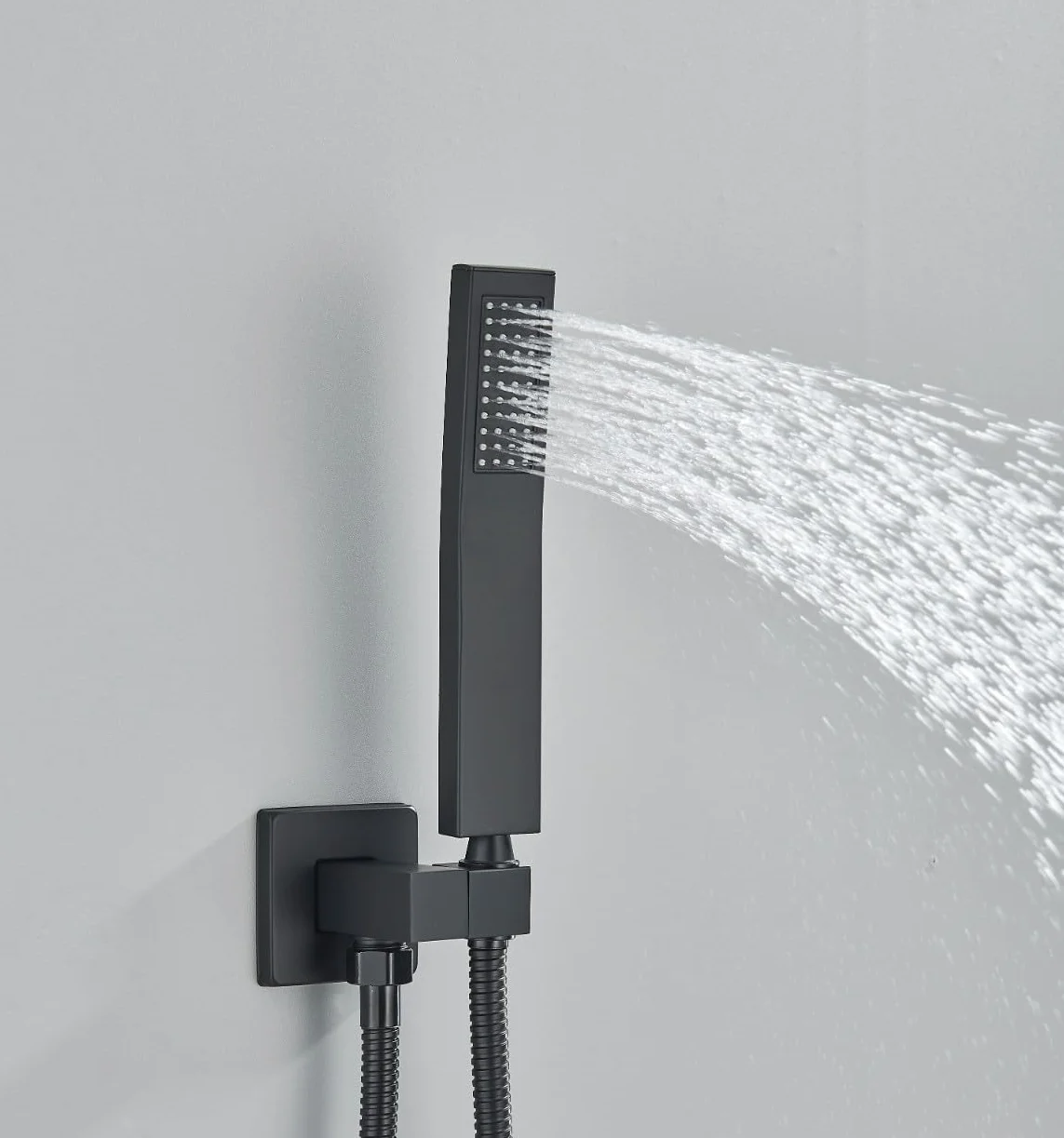 Ari Podtynkowy system prysznicowy z termostatem, 80 x 40 cm, deszczownica, wodospad, zestaw prysznicowy z podtynkowym korpusem do zabudowy, skrzynka i słuchawka prysznicowa, mosiężna, stal nierdzewna