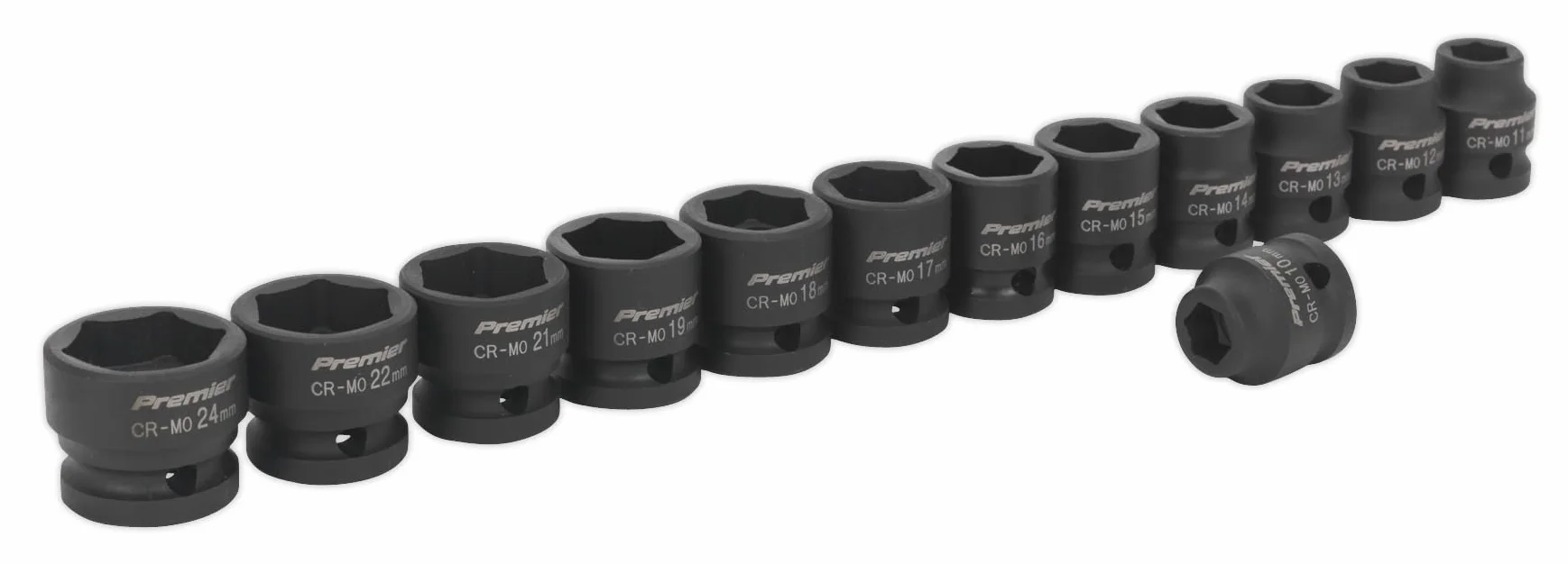 Sealey Ak5613lp Low Profile métrique Douille à impact avec 1/5,1 cm SQ Drive, Rouge, Lot de 13