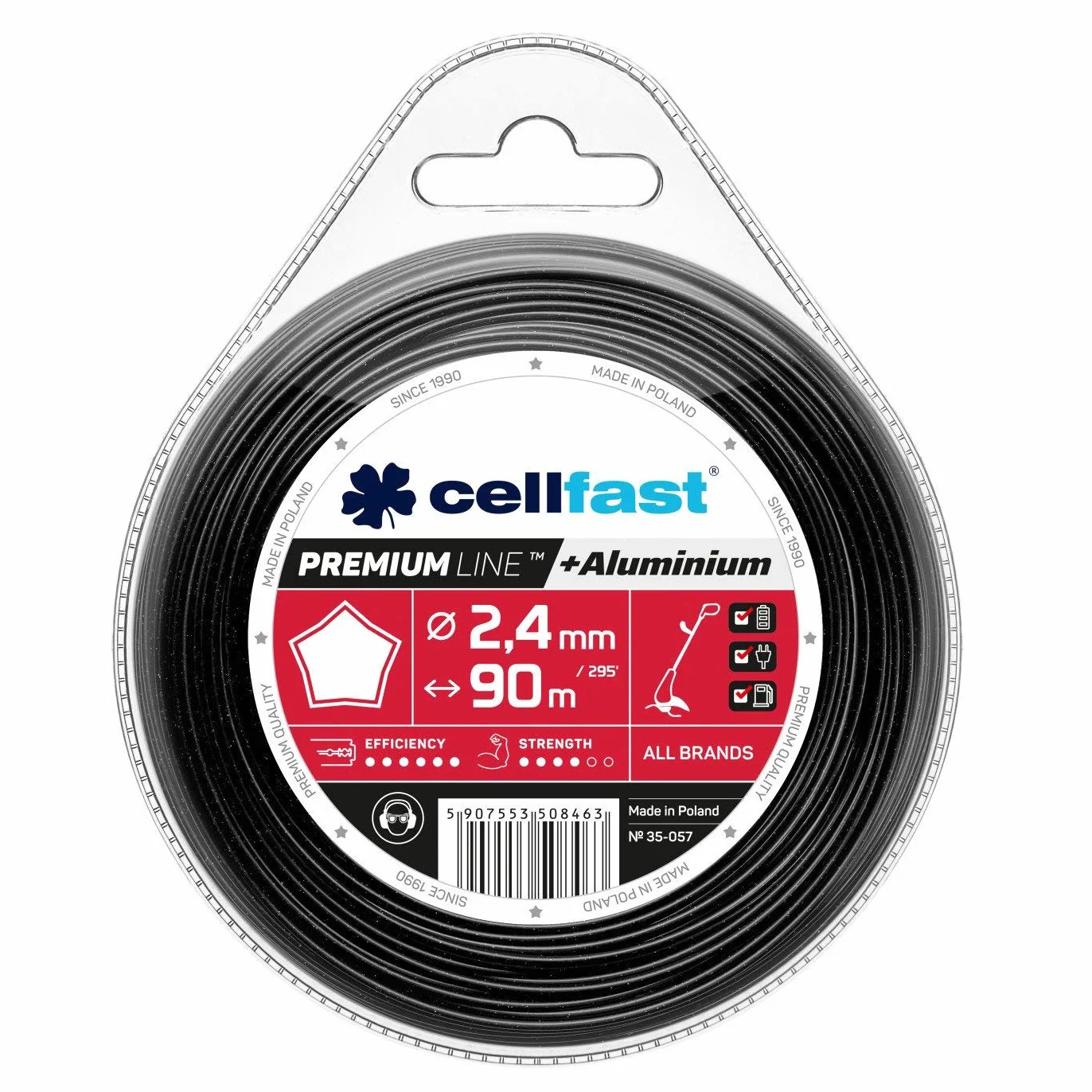 Cellfast Żyłka Tnąca Gwiazdka 2,4 mm 90 m Aluminium Wzmocniona Do Podkaszarki