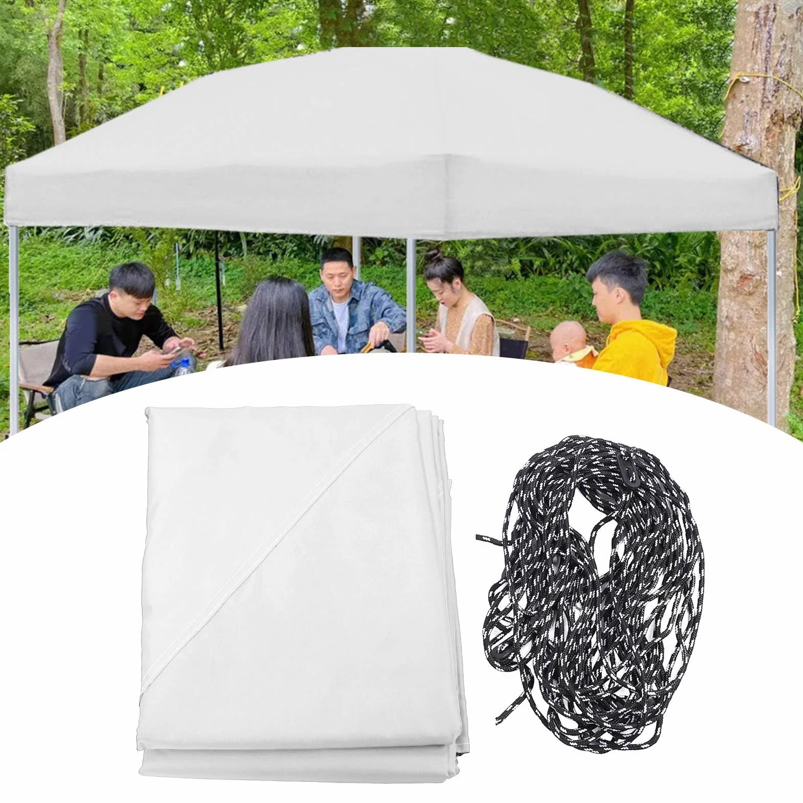 Ejoyous Zapasowy dach do altany, dach zastępczy do pawilonu 3x3 M wodoodporna pawilon, osłona pawilonu z otworem wentylacyjnym, pogrubiona, odporna na słońce,