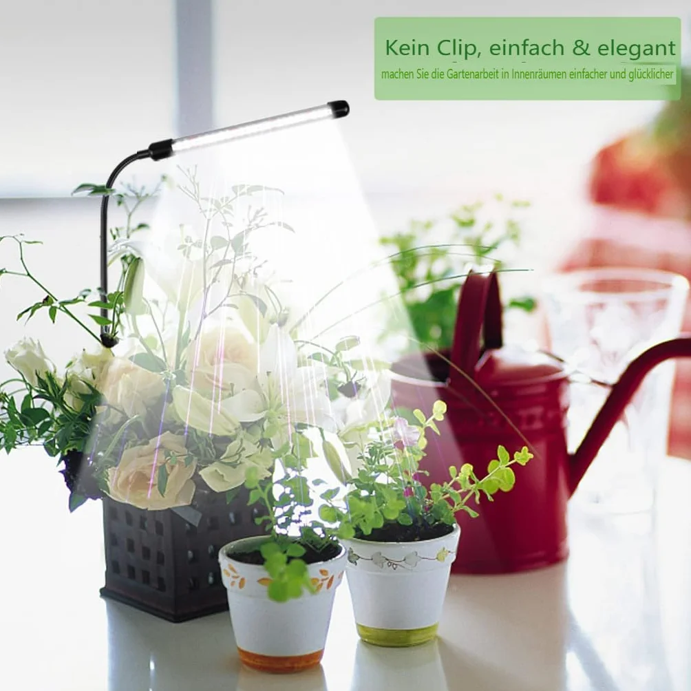 Lampa roślinna LED, lampa do roślin domowych, lampa do roślin domowych, lampa roślinna z automatycznym timerem, adapter usb 5 z regulacją wysokości