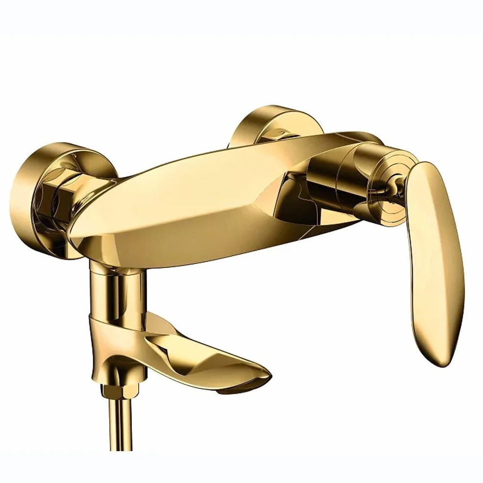 Bateria Wannowa Ścienna Bath Gold Bateria Wannowa Z Mieszaczem, Prysznic Z Słuchawką, Luksusowy Zestaw Prysznicowy