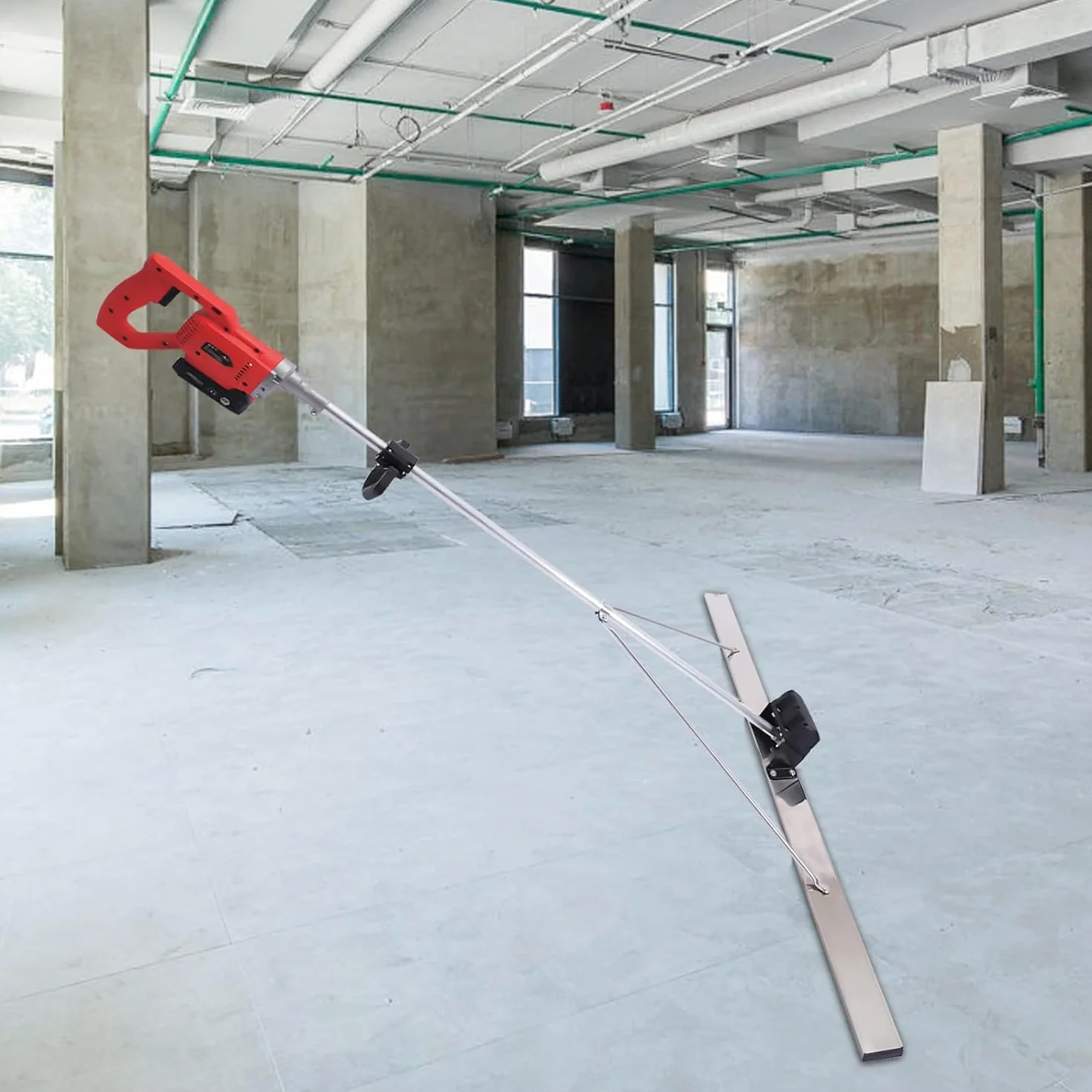 Zestaw wibracyjny do wylewek do betonu Power Narzędzie do wykańczania betonu, Linijka ubijakowa do wyrównywania powierzchni betonu na baterie,1.5M-2battery