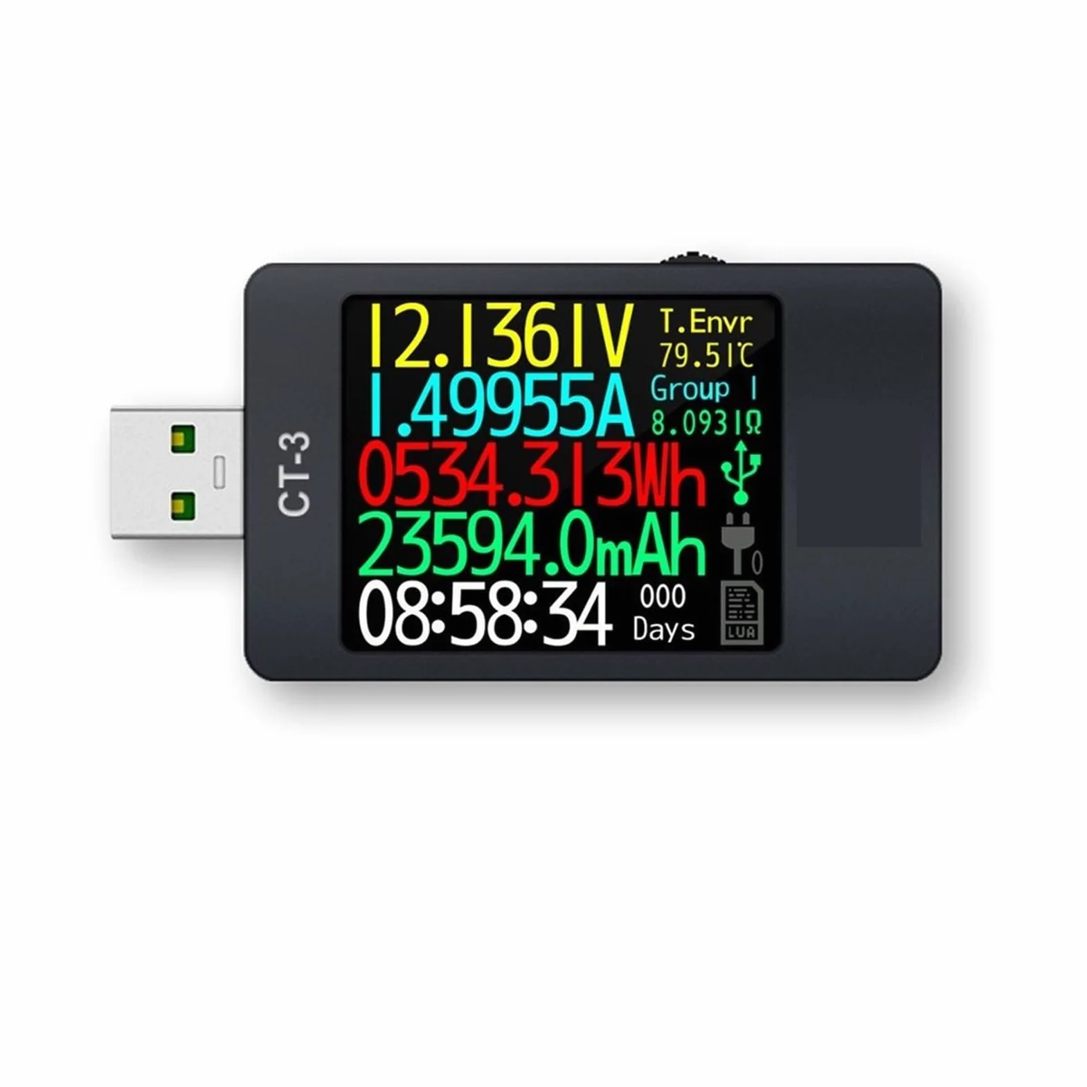 Tester USB Miernik mocy USB 3.1 Multimetr cyfrowy Tester prądu Detektor napięcia Interpreter Zintegrowany DC 26V 6A(C3)