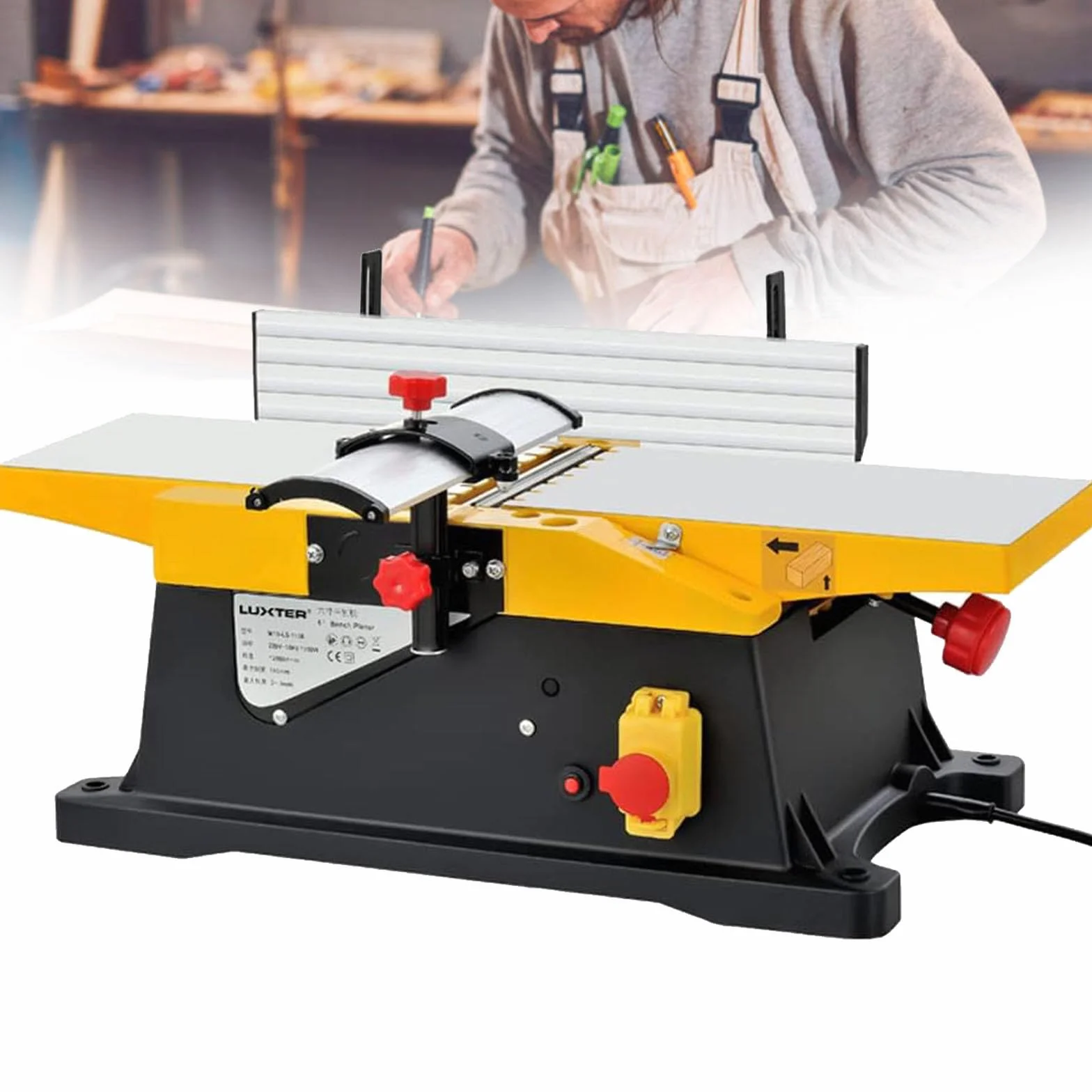 Elektryczna strugarka do drewna o mocy 1800 W, wielofunkcyjna frezarka stołowa do obróbki drewna, do cięcia drewna dla entuzjastów obróbki drewna
