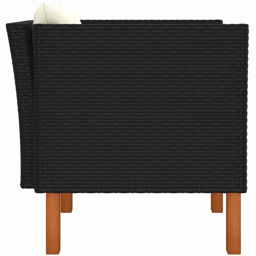 vidaXL Sofa ogrodowa, polirattan i lite drewno eukaliptusowe