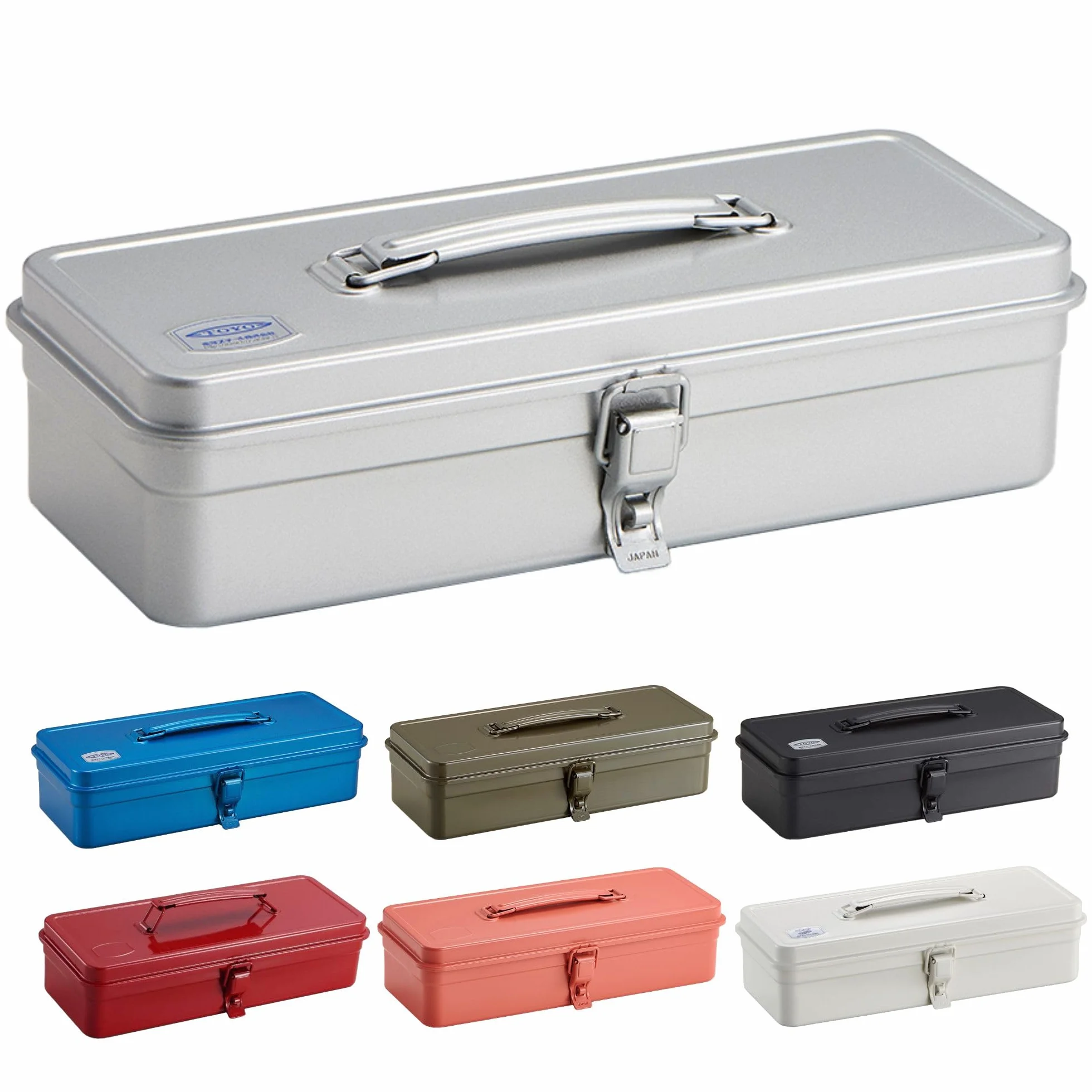 Toyo Stalowa walizka narzędziowa Trunk Shape ze stali w kolorze srebrnym, 33,3 x 13,7 x 9,5 cm, T-320-SL