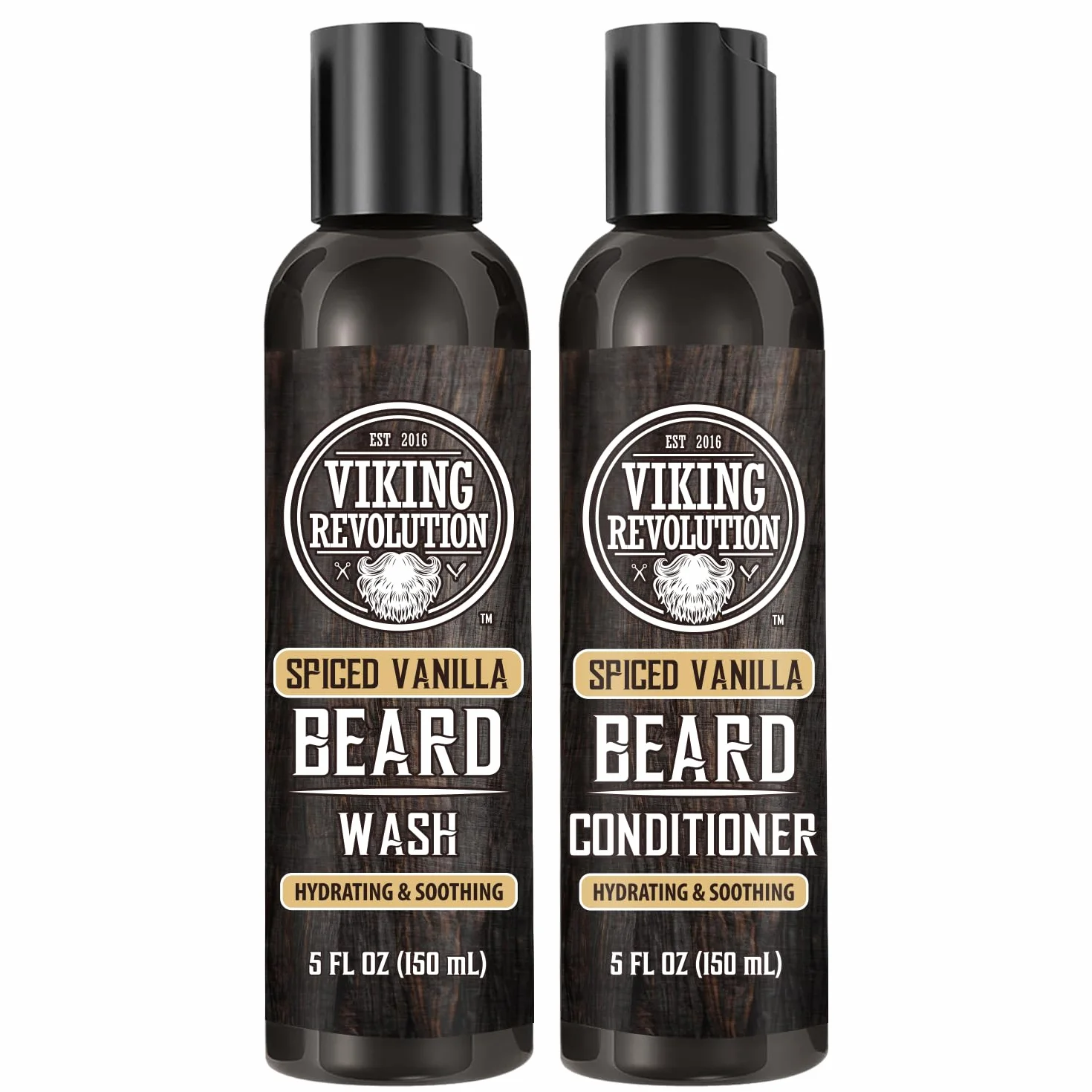 Viking Revolution Beard Wash and Beard Conditioner for Men with Arganowy Oil and Jojoba Oil - Beard Softener and Strengthener Beard Care Beard Care Beard Shampoo and Conditioner with Beard Oil (5