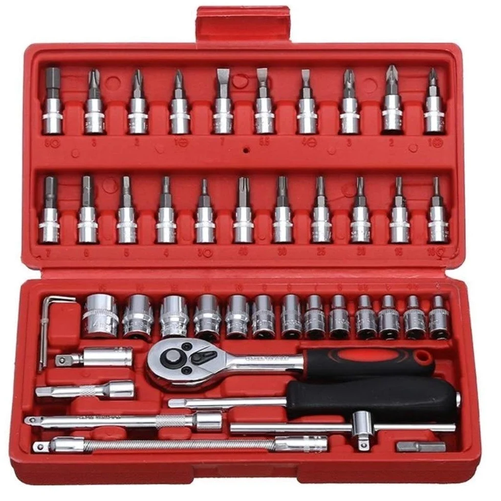 Narzędzia do naprawy, klucz 46 szt. Star Torx zestaw narzędzi nasadowych męskie żeńskie gniazda z adapterem bitów Torx dla mechaników zestaw narzędzi naprawczych ferramentas narzędzia do