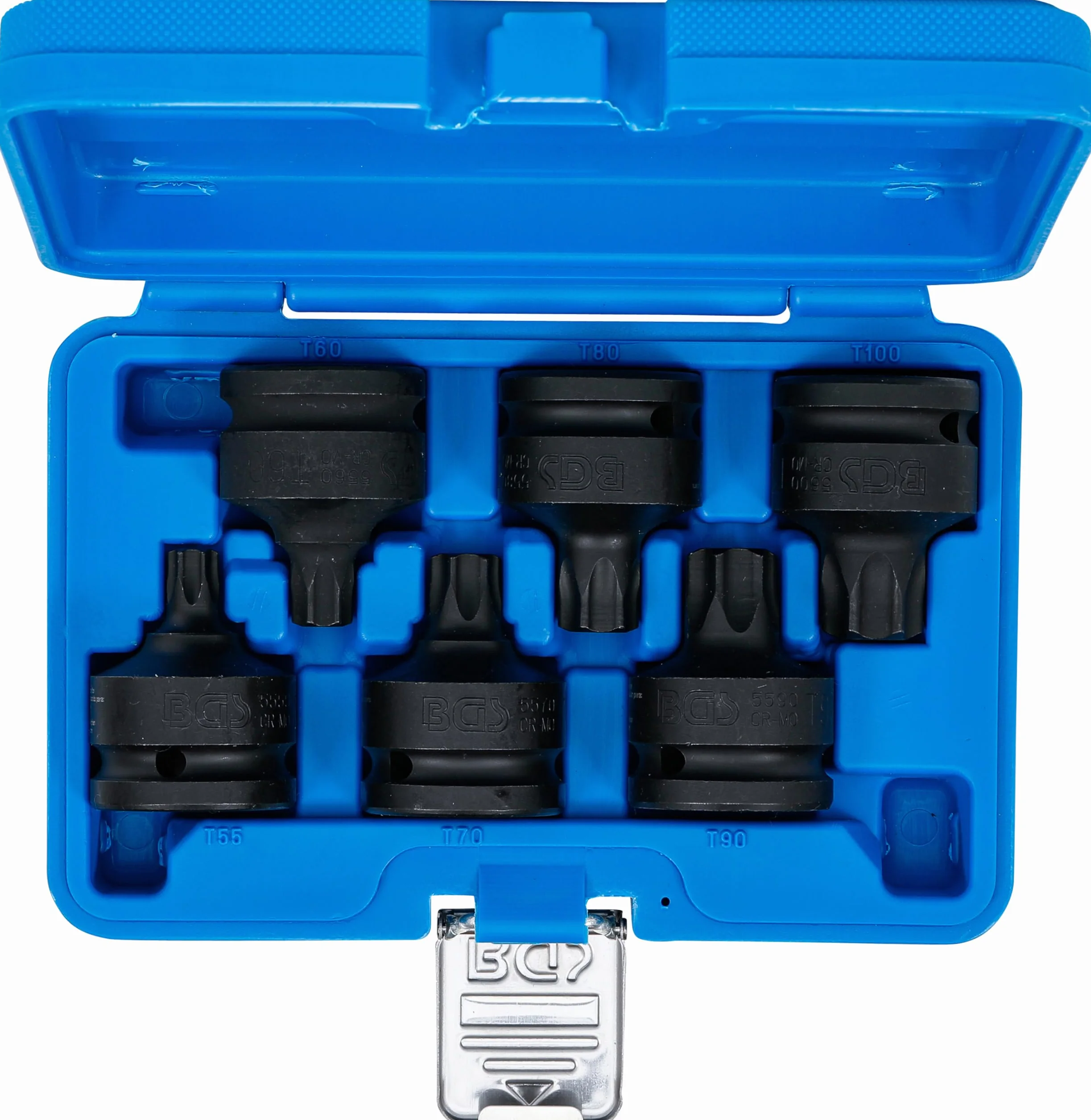 BGS 5055 | Zestaw nasadek udarowych do bitów | 20 mm (3/4") | profil T (do Torx) T55 - T100 | 6 szt.
