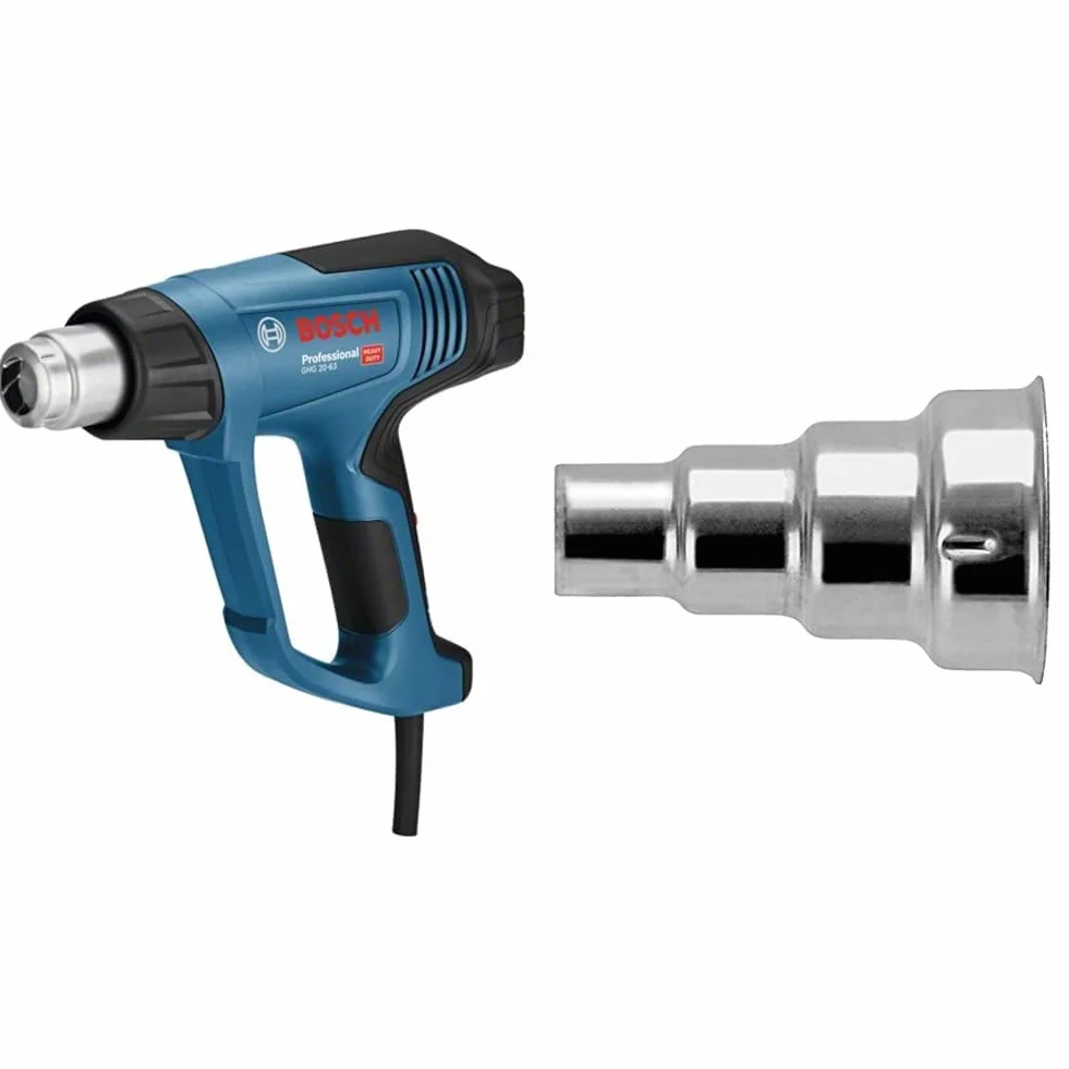 Bosch Professional Opalarka GHG 20-63 Professional (2 000 W, zakres temperatur 50 – 630°, wyświetlacz, opakowanie kartonowe) & Bosch Profesional DYSZA REDUKCYJNA 14MM