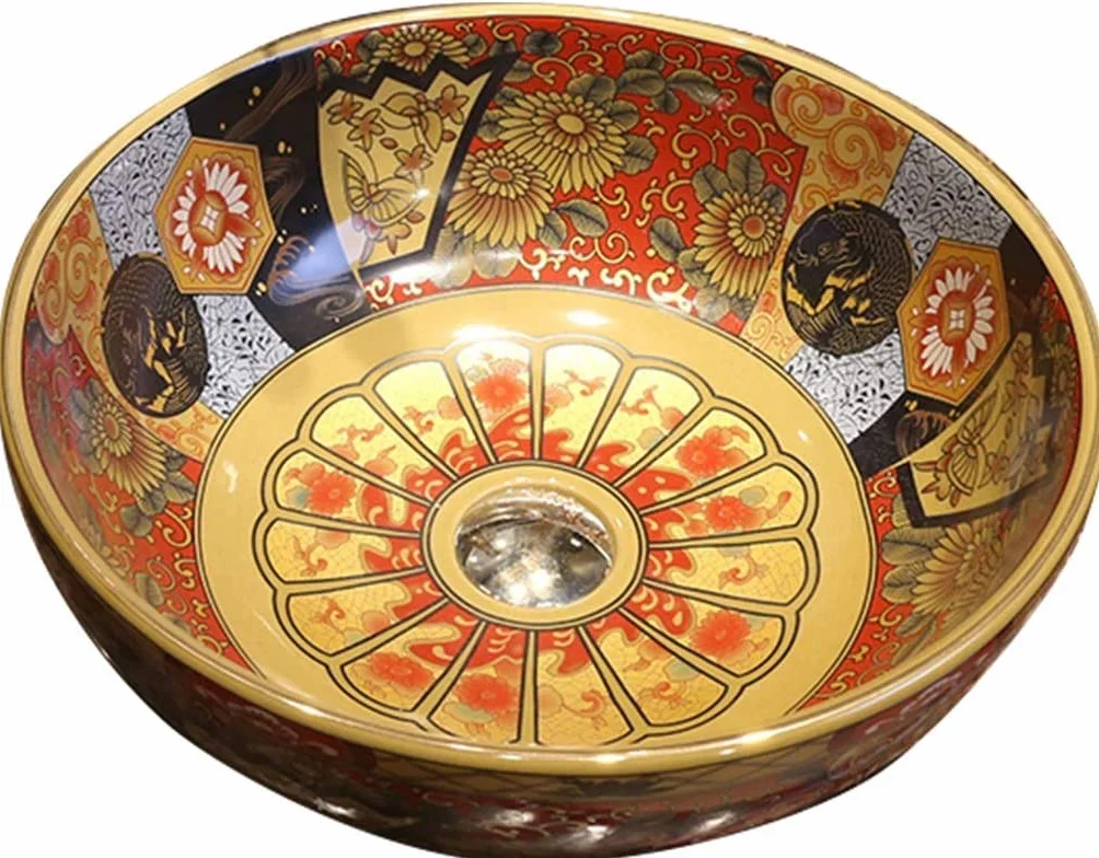 Ceramiczna Umywalka Łazienkowa Nablatowa, Umywalka Nablatowa Do Łazienki, Sztuka Ogrodowa W Stylu Vintage, Umywalka Nablatowa, A40*15 Cm, A40*15 Cm