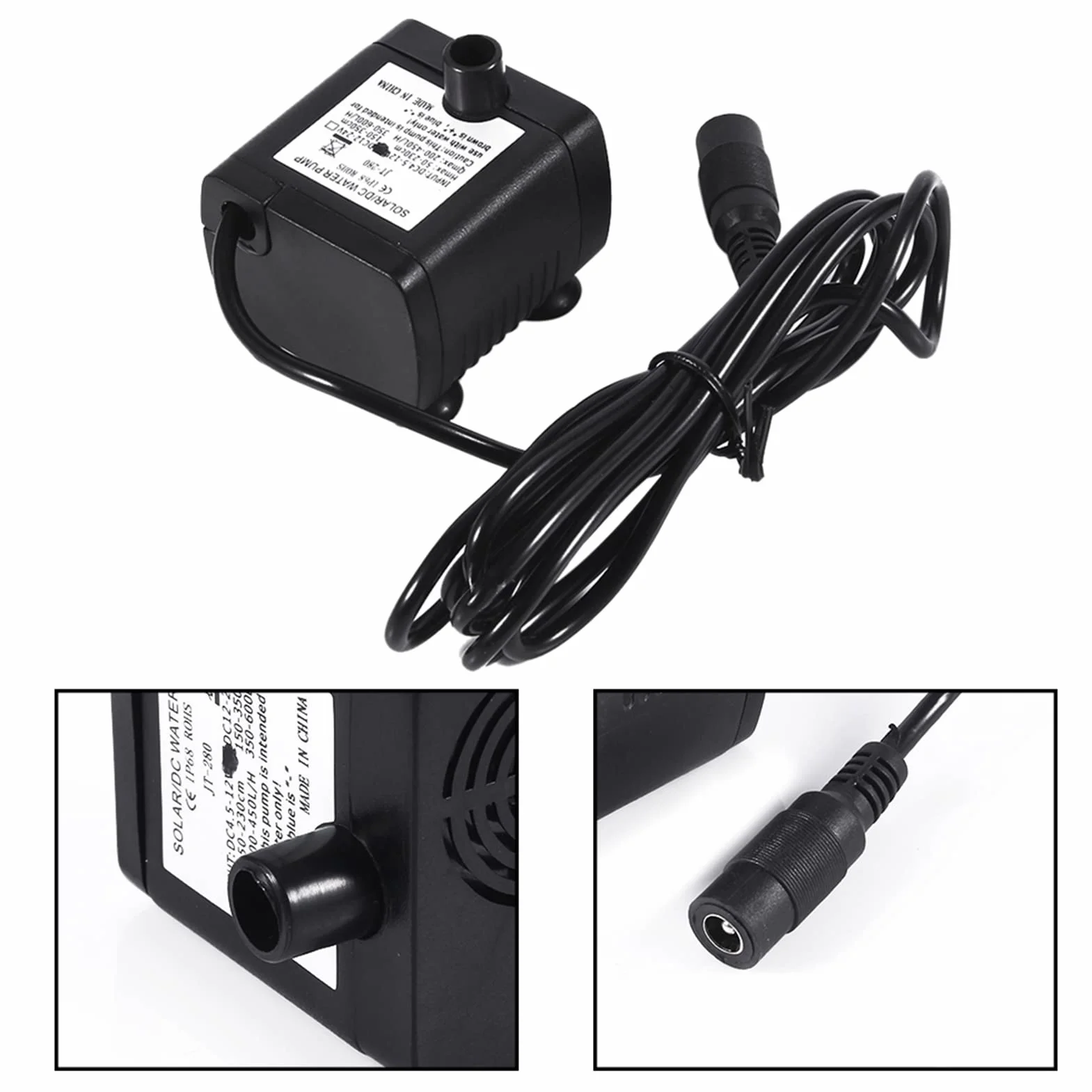 Ultra Cicha Solarna Pompa Wodna Fontannowa 280 DC12V 12V do Domu